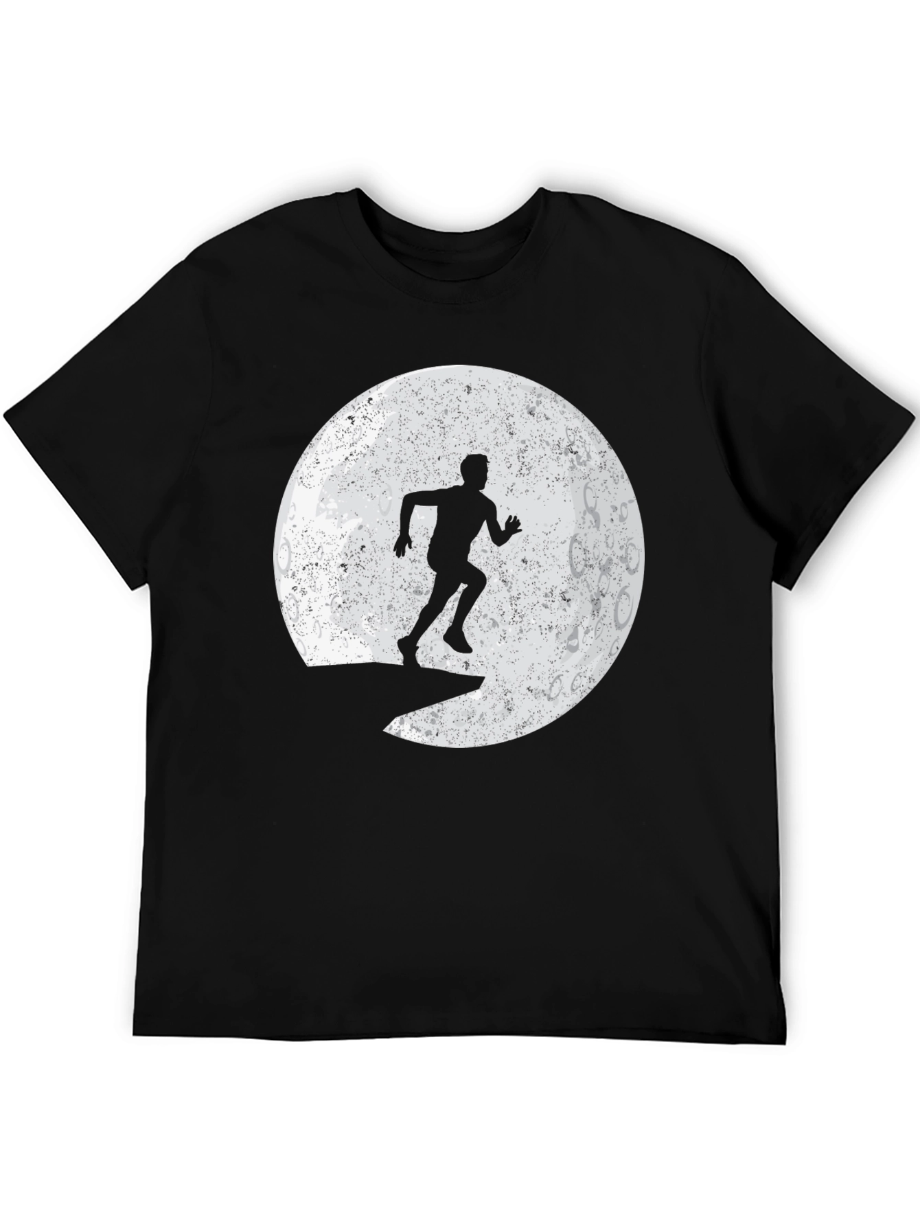 Lunar Runner Graphic Tee - Black Cotton T-Shirt