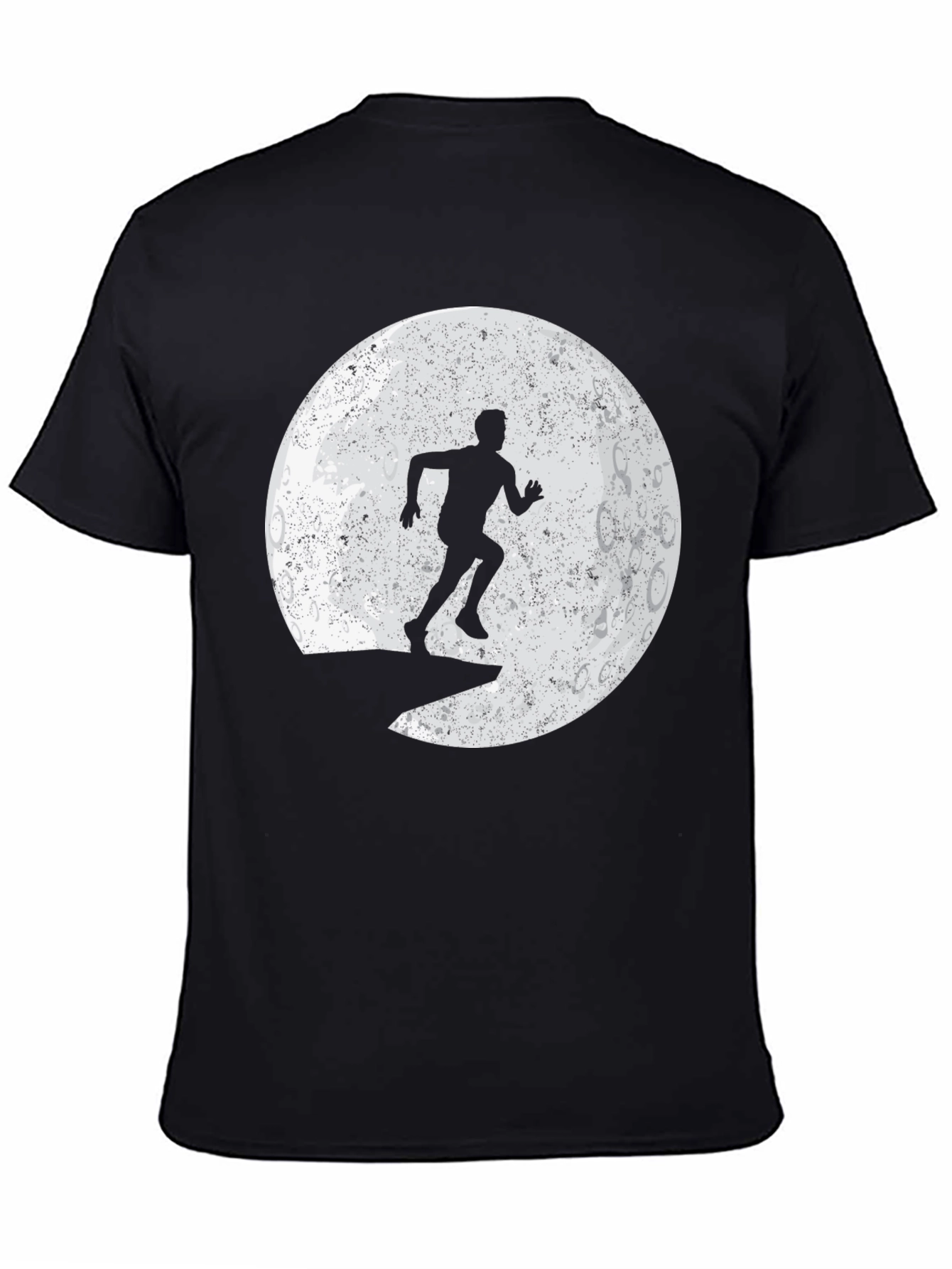 Lunar Runner Graphic Tee - Black Cotton T-Shirt