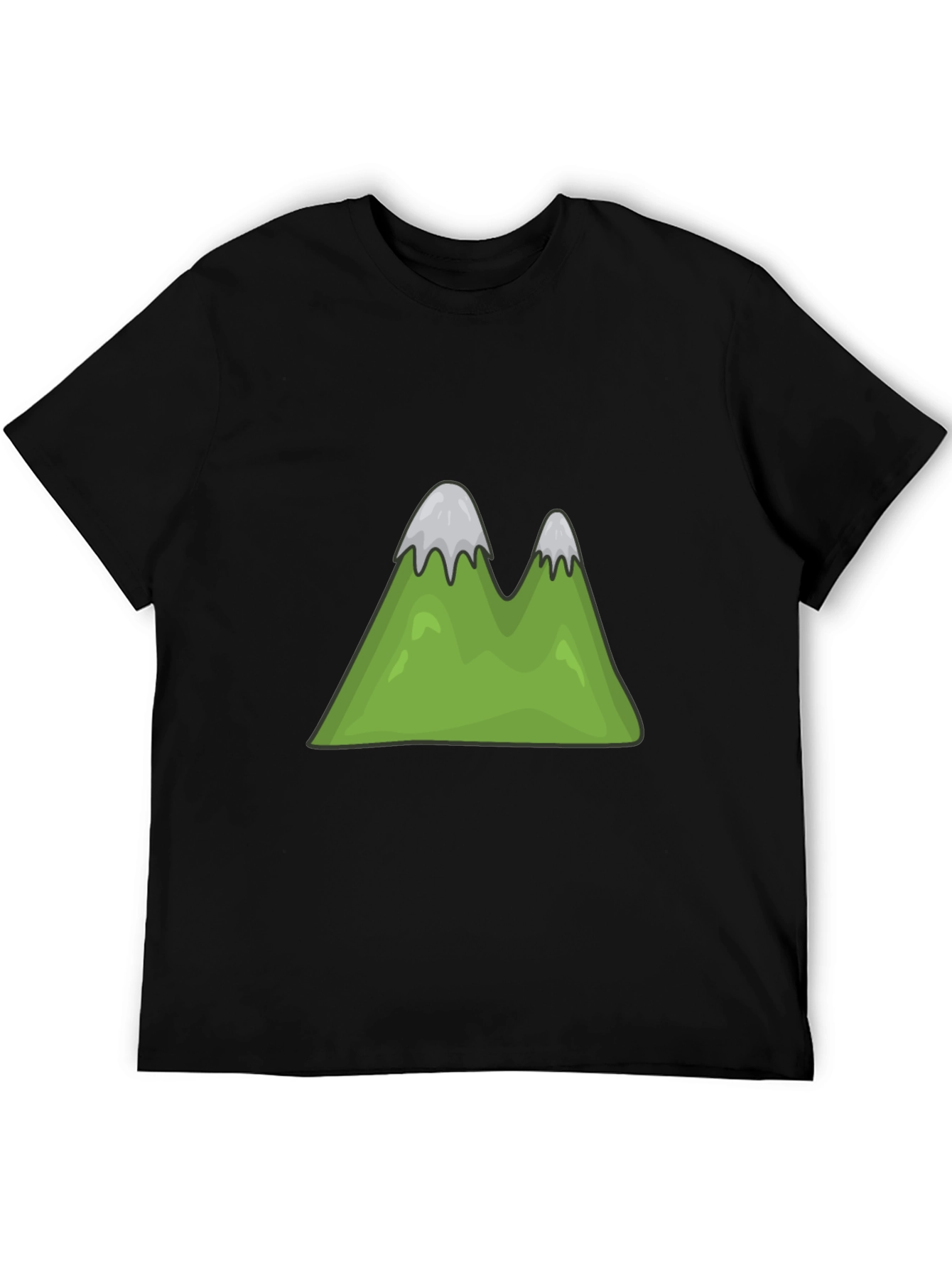 Mountain Cartoon Graphic Tee - Black Casual Shirt