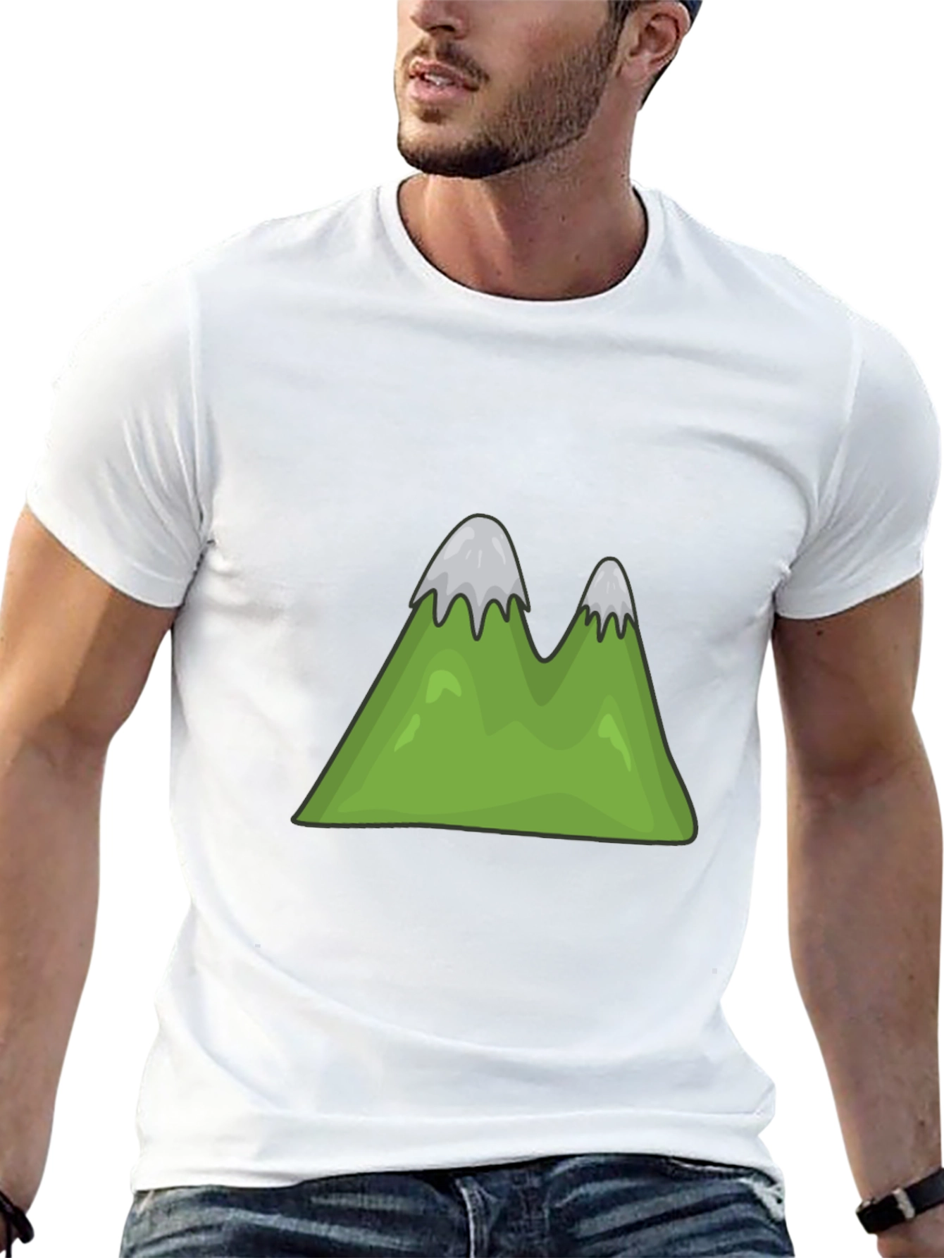 Mountain Cartoon Graphic Tee - Black Casual Shirt
