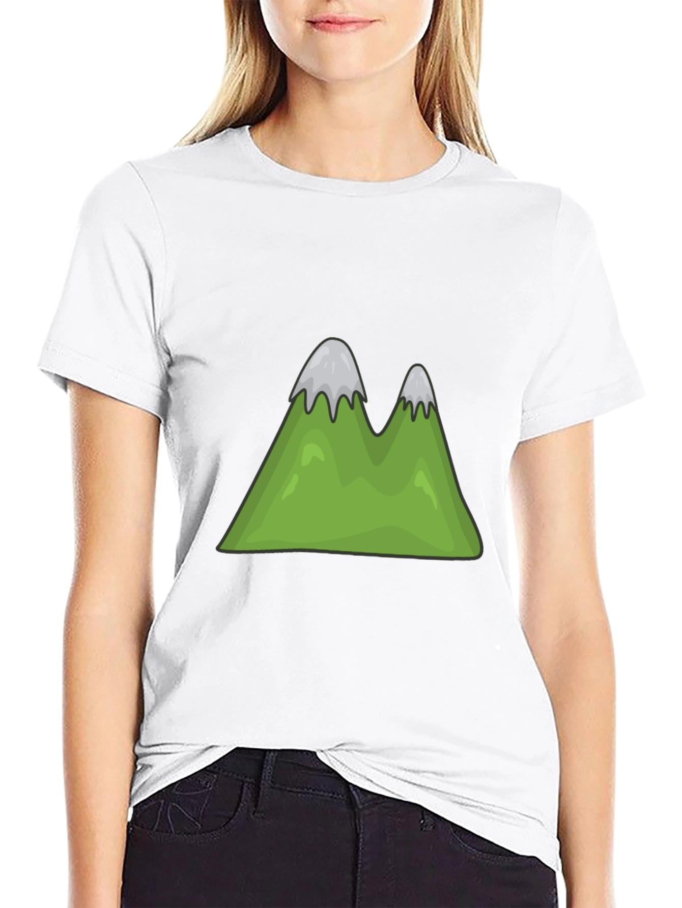 Mountain Cartoon Graphic Tee - Black Casual Shirt