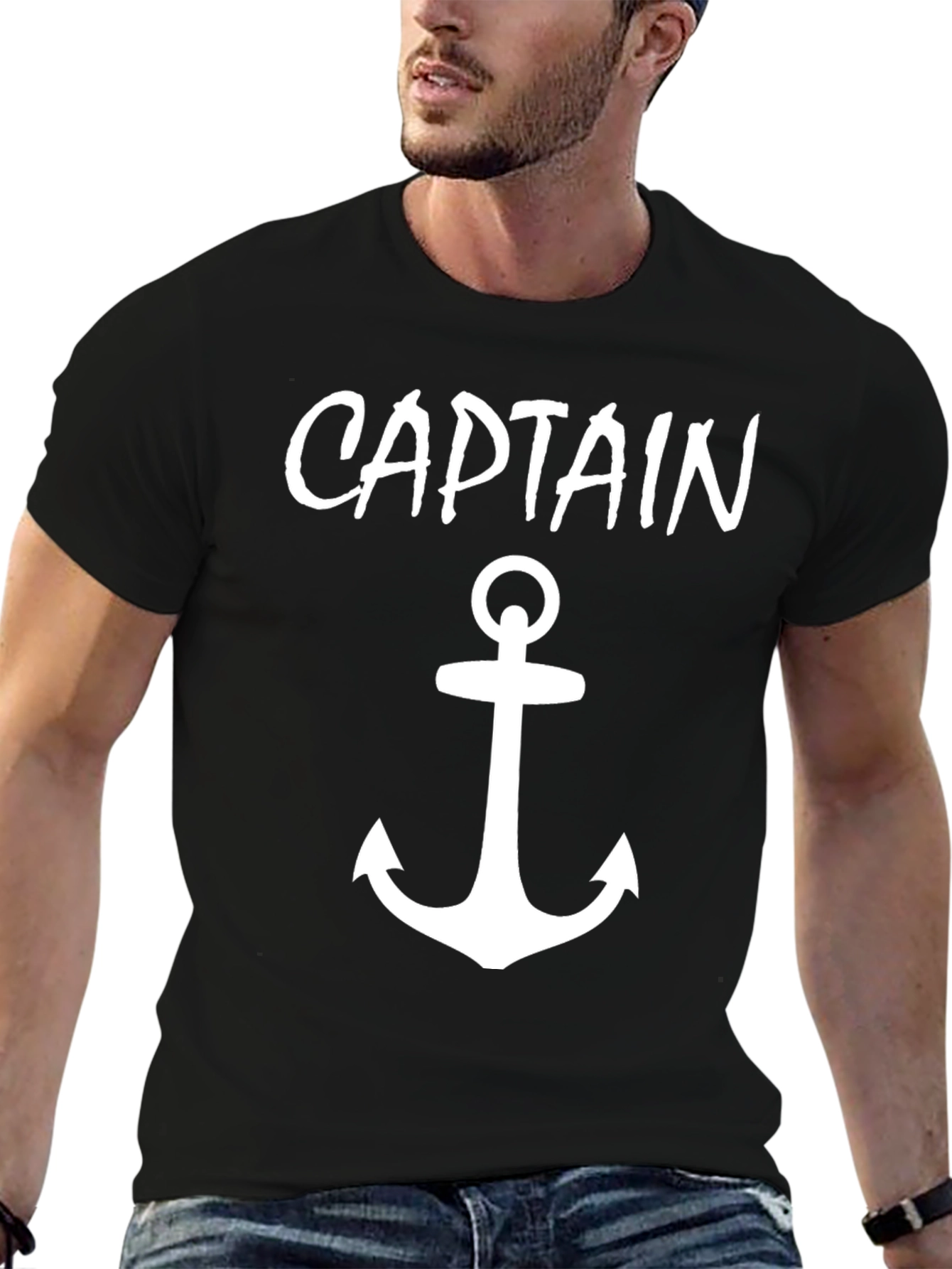 Captain Anchor Graphic Tee - Nautical Style T-Shirt