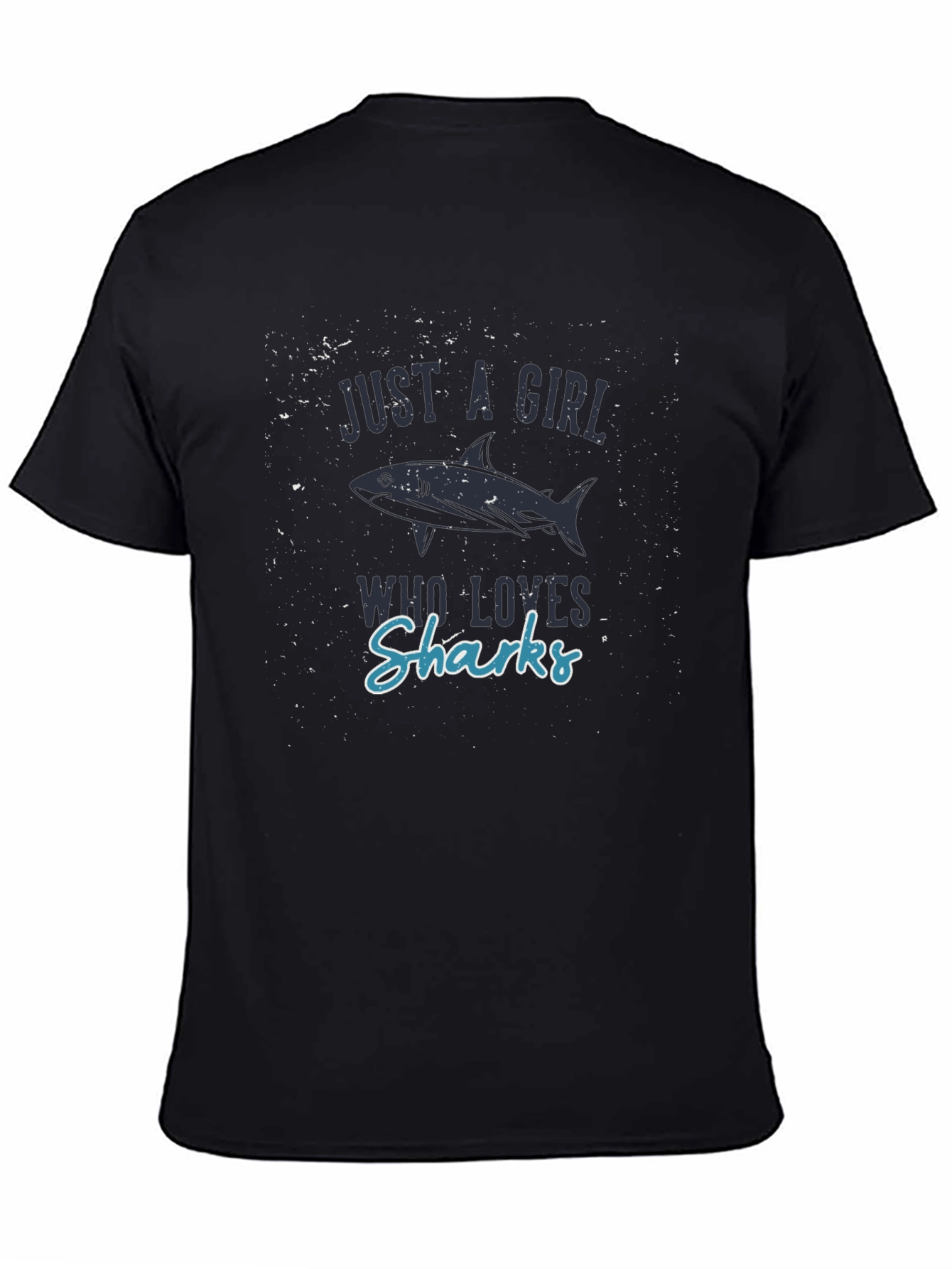 Just a Girl Who Loves Sharks Black T-Shirt