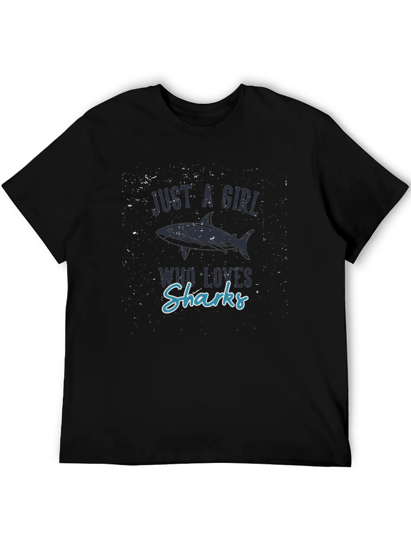 Just a Girl Who Loves Sharks Black T-Shirt