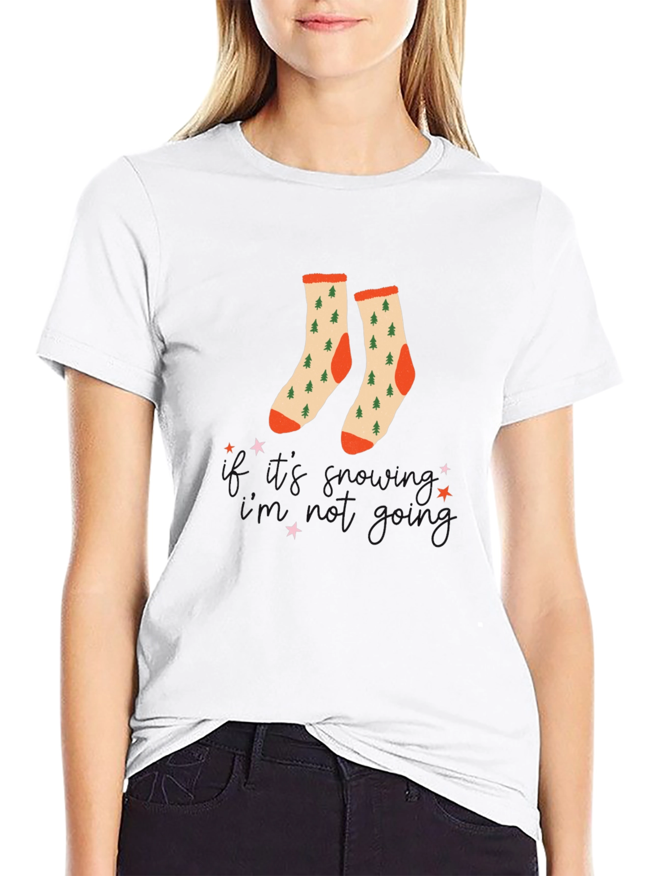 Festive Christmas Tree Socks T-Shirt