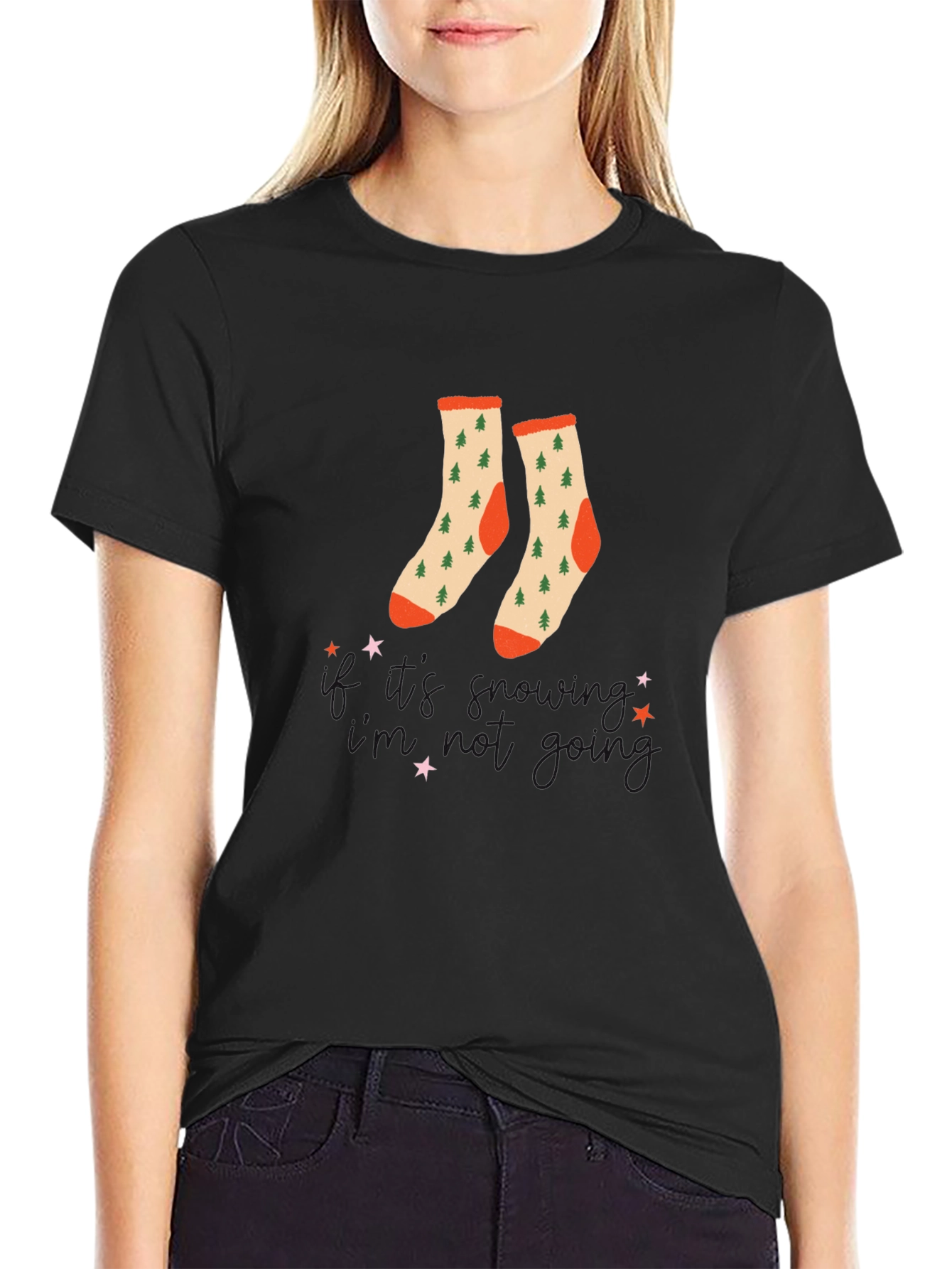Festive Christmas Tree Socks T-Shirt