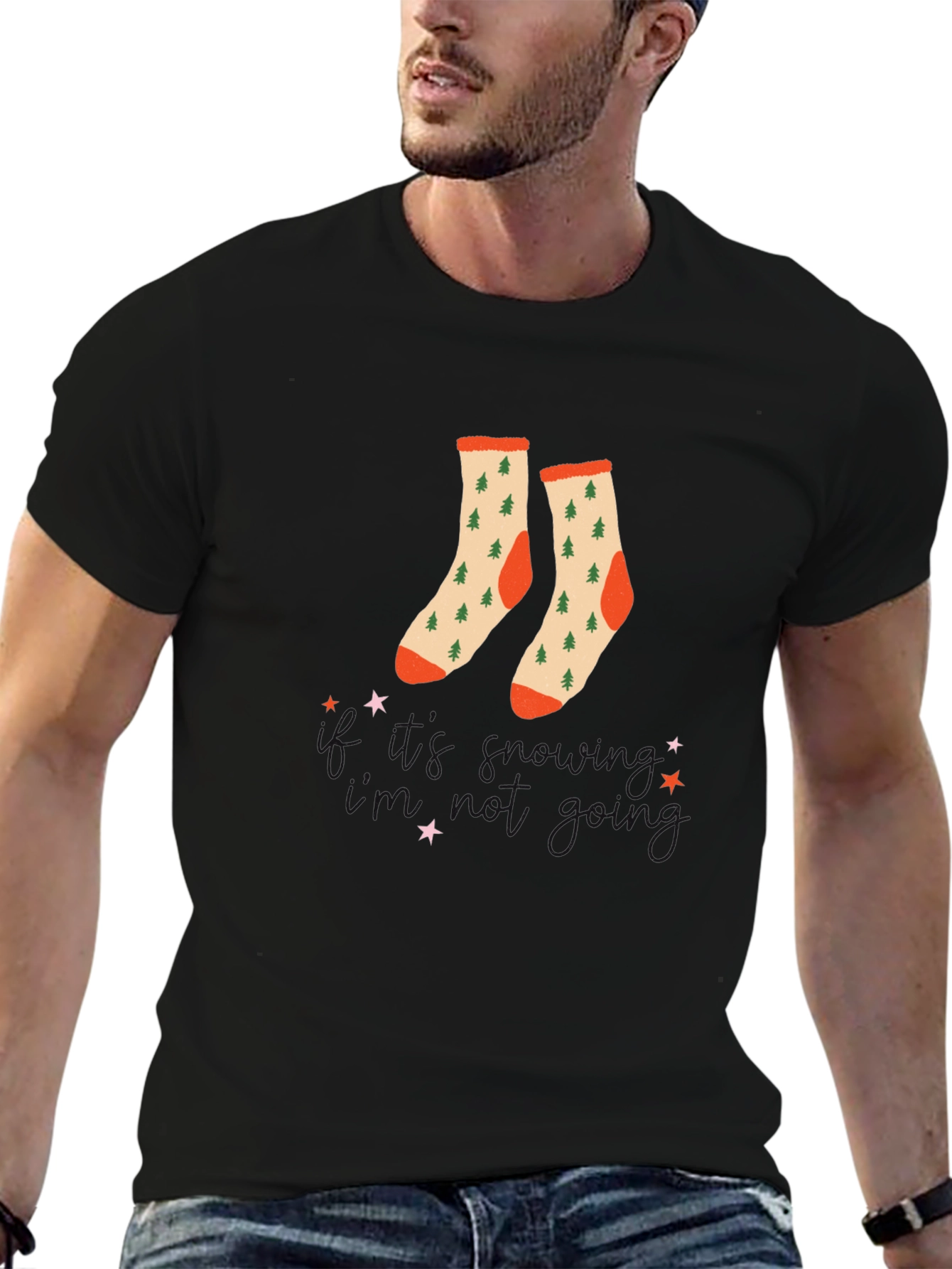 Festive Christmas Tree Socks T-Shirt