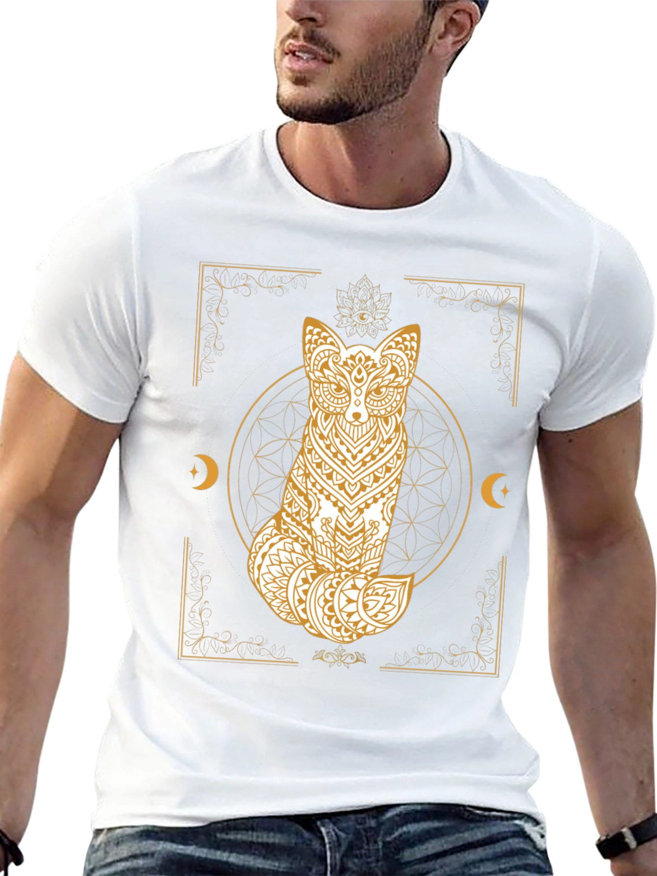 Mystic Fox Graphic Tee - Unisex Black T-Shirt