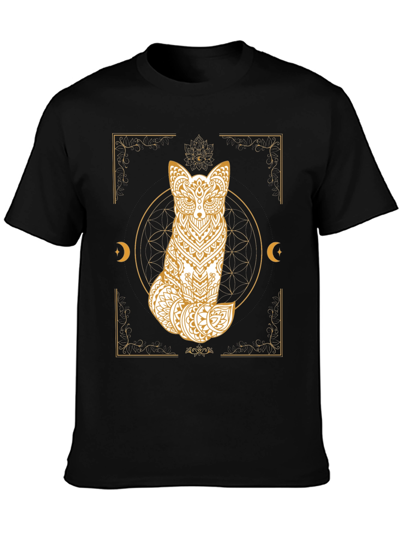 Mystic Fox Graphic Tee - Unisex Black T-Shirt