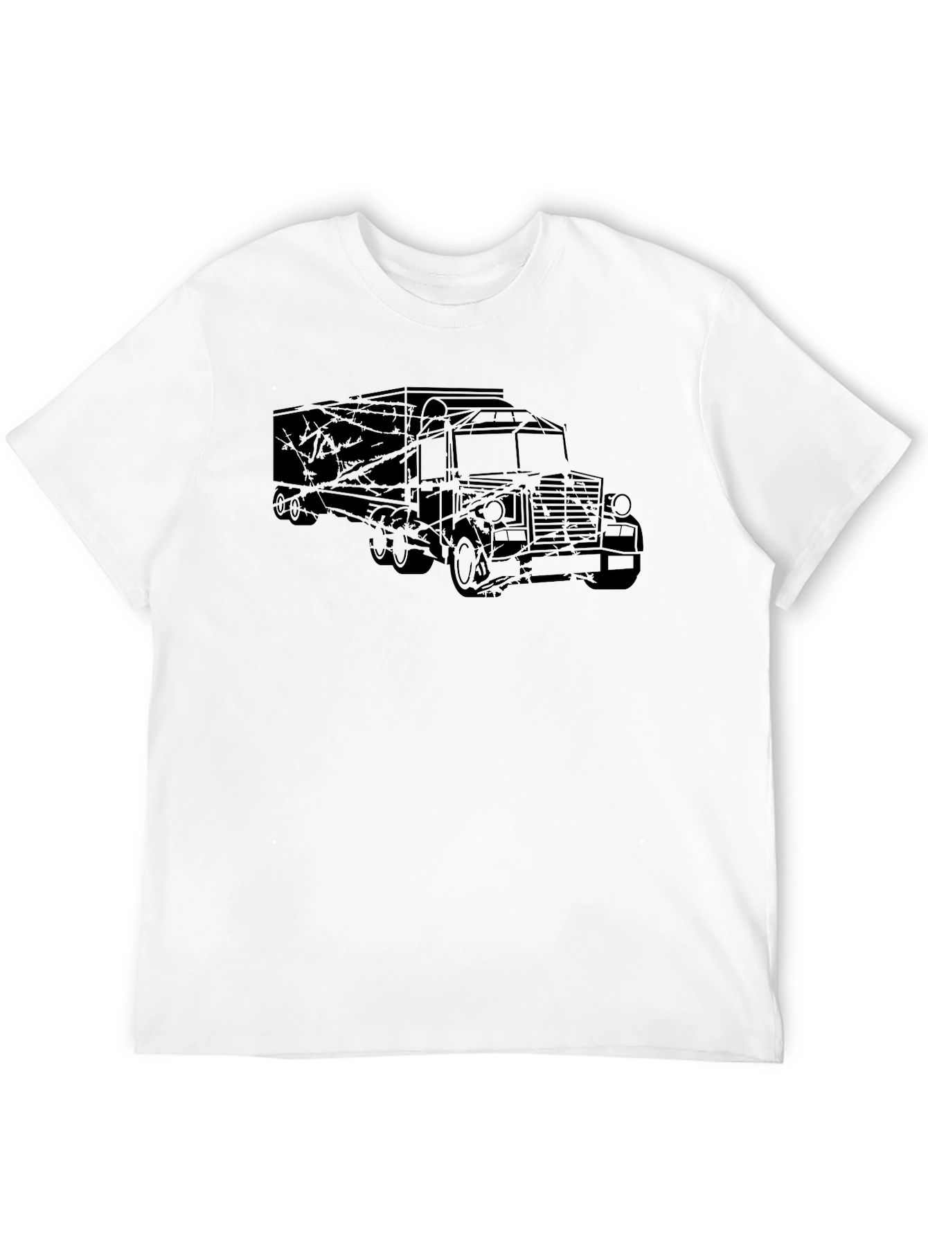 Truck Outline Graphic Tee - Black Casual Shirt