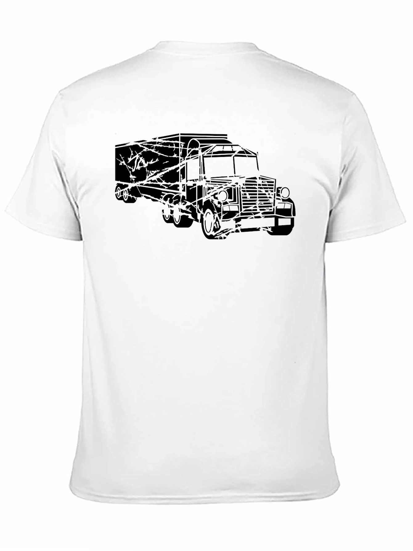 Truck Outline Graphic Tee - Black Casual Shirt
