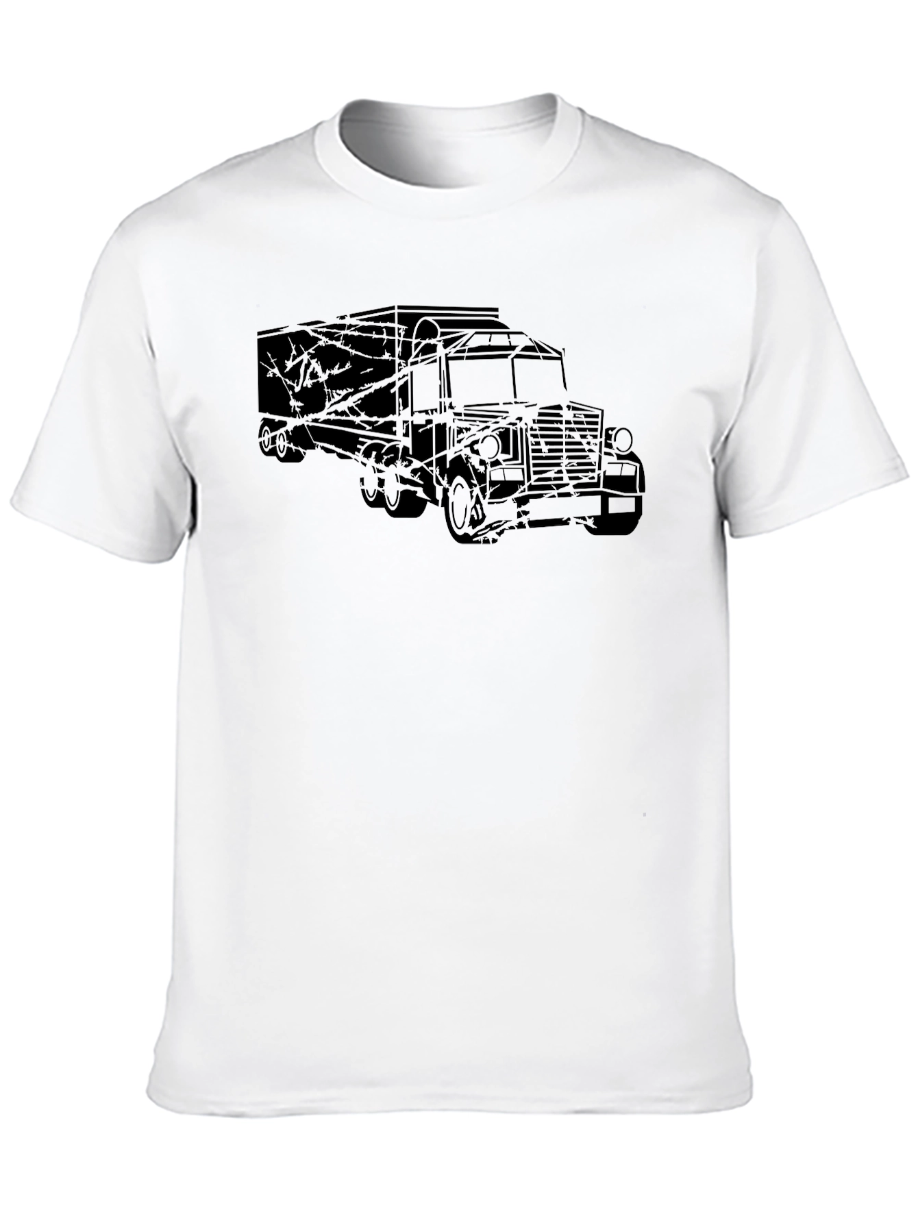 Truck Outline Graphic Tee - Black Casual Shirt
