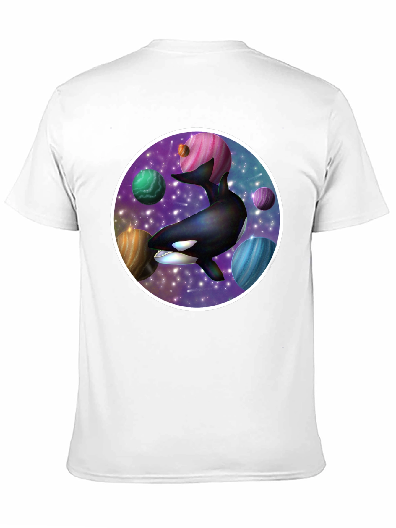 Space Orca Graphic Tee - Galaxy Whale Design