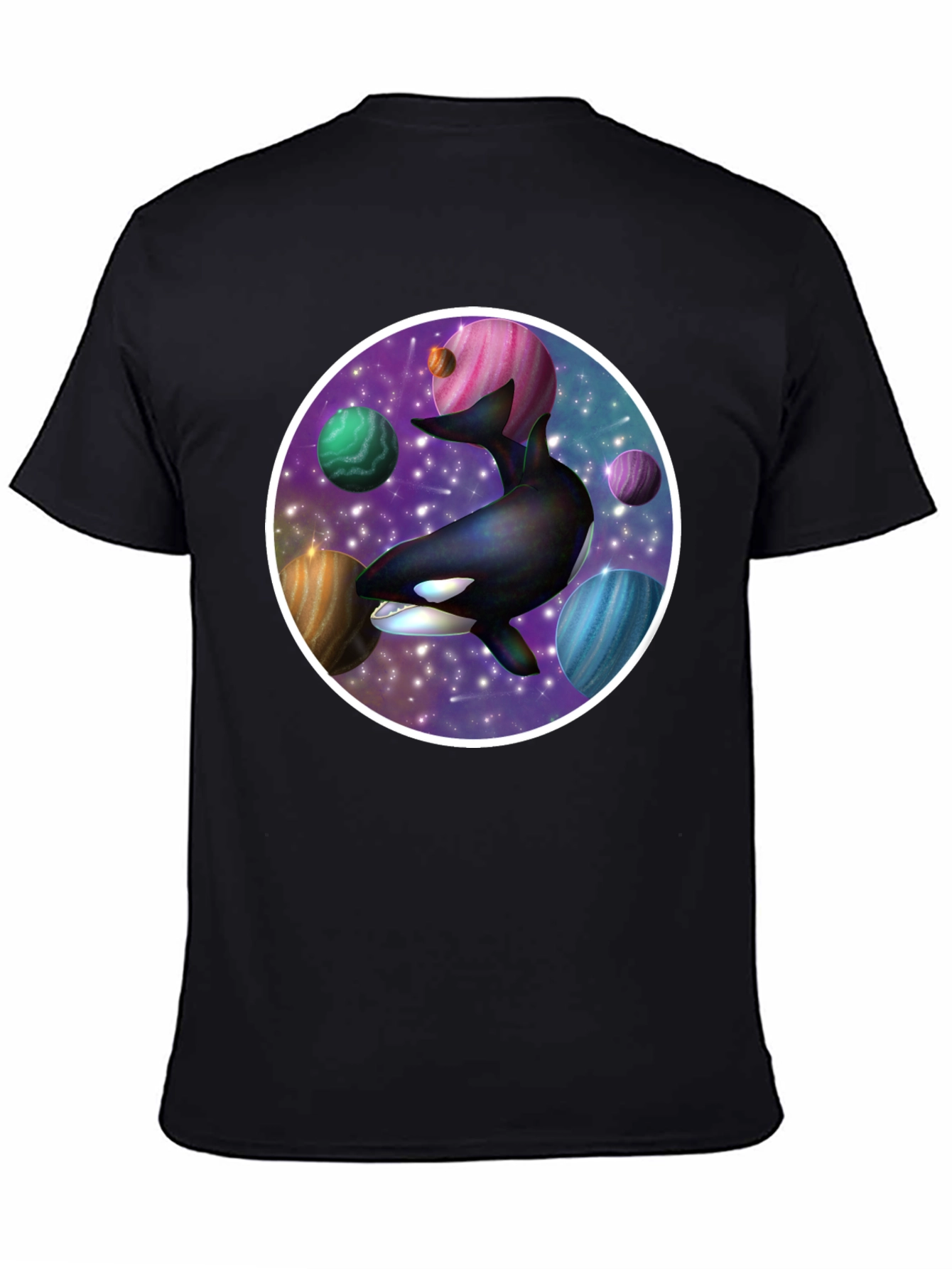 Space Orca Graphic Tee - Galaxy Whale Design