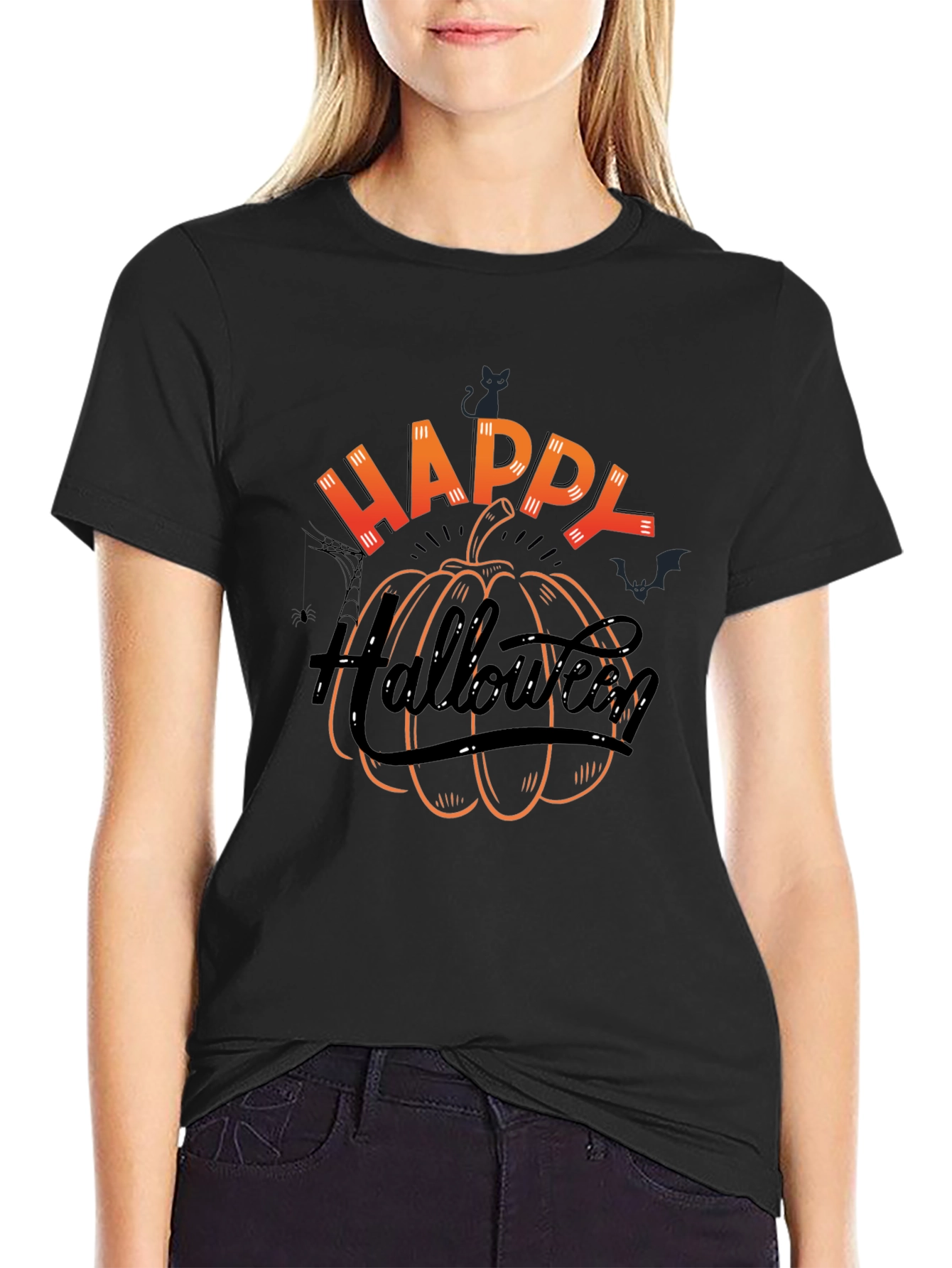 Happy Halloween Pumpkin Graphic T-Shirt