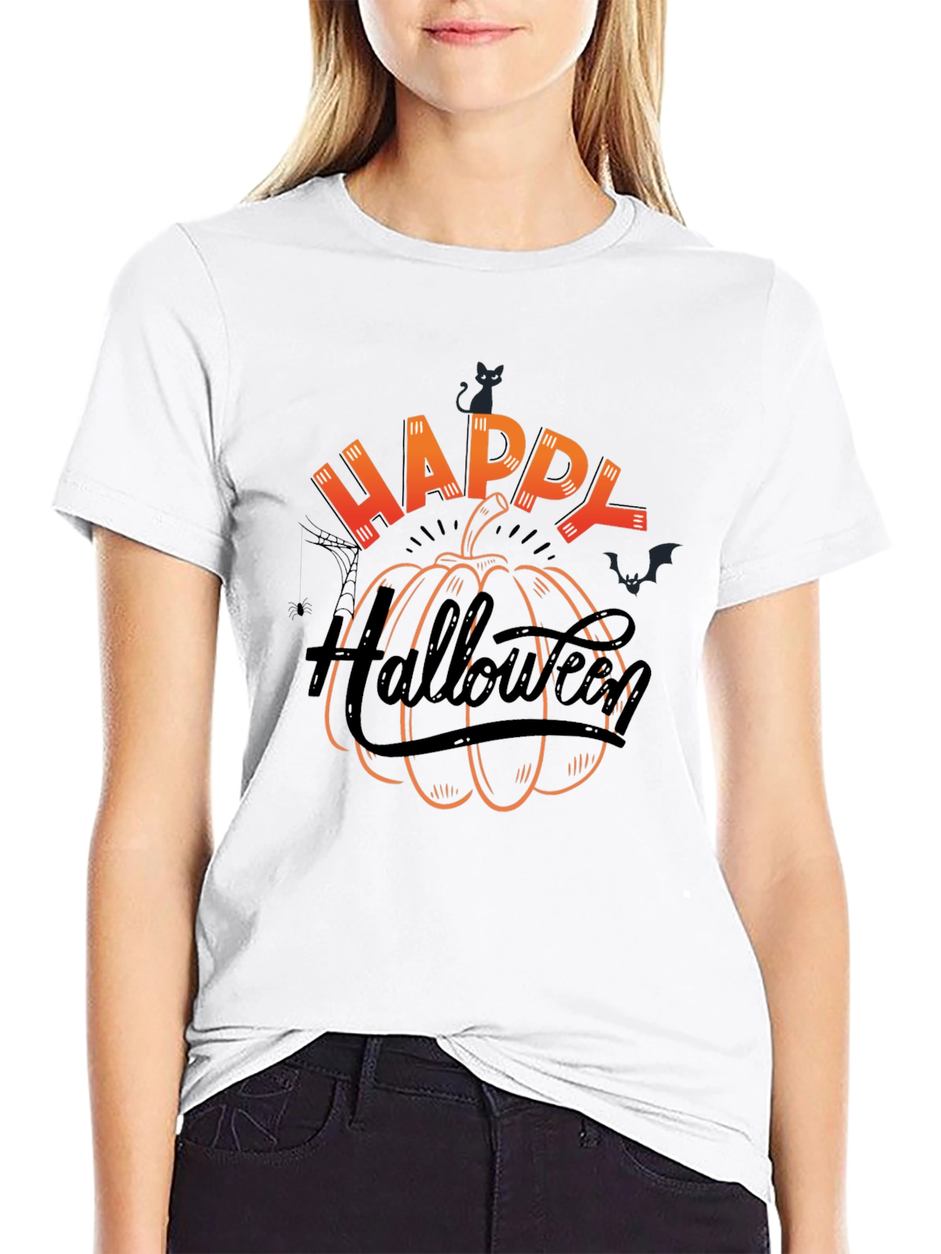 Happy Halloween Pumpkin Graphic T-Shirt