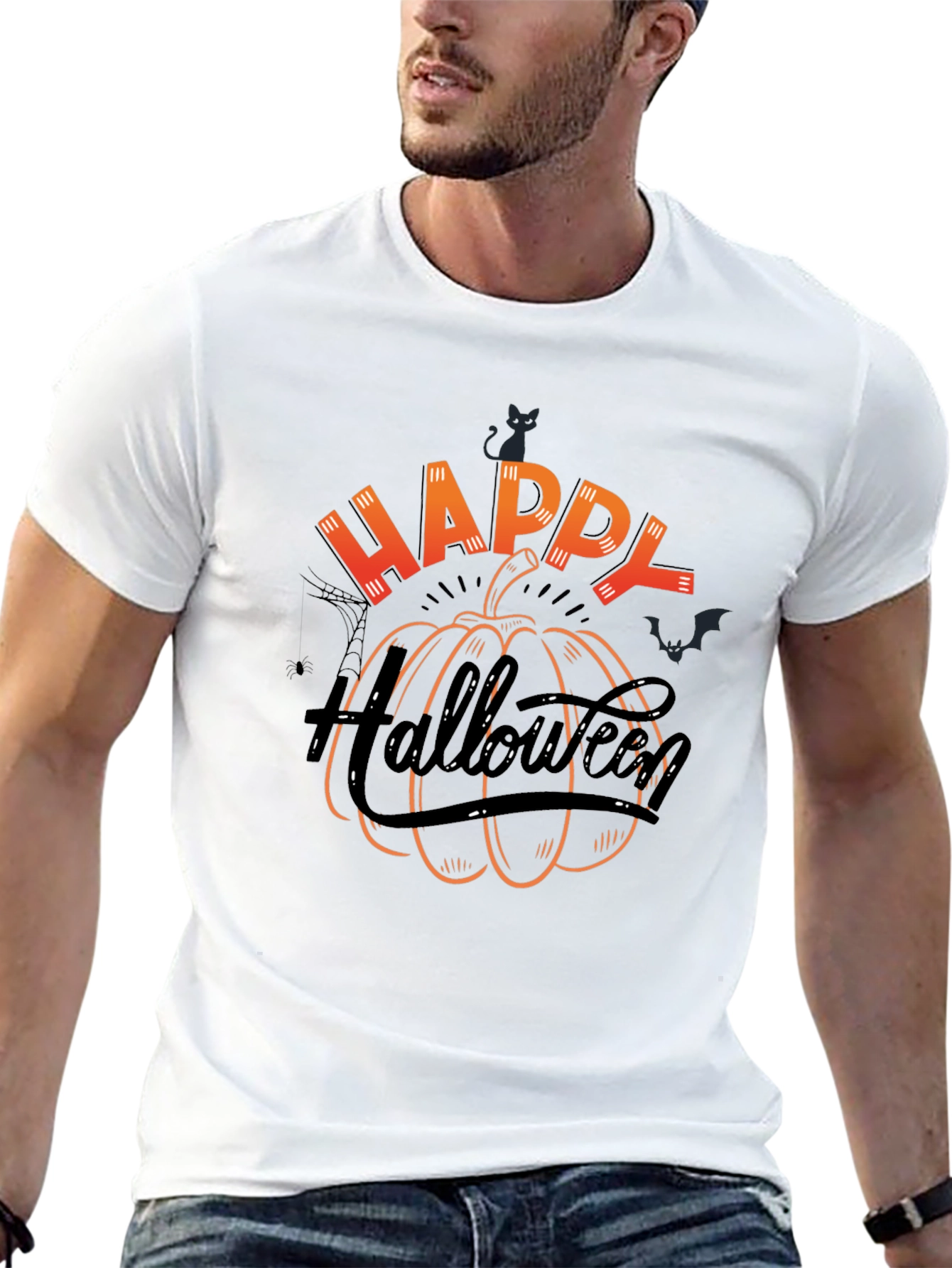 Happy Halloween Pumpkin Graphic T-Shirt