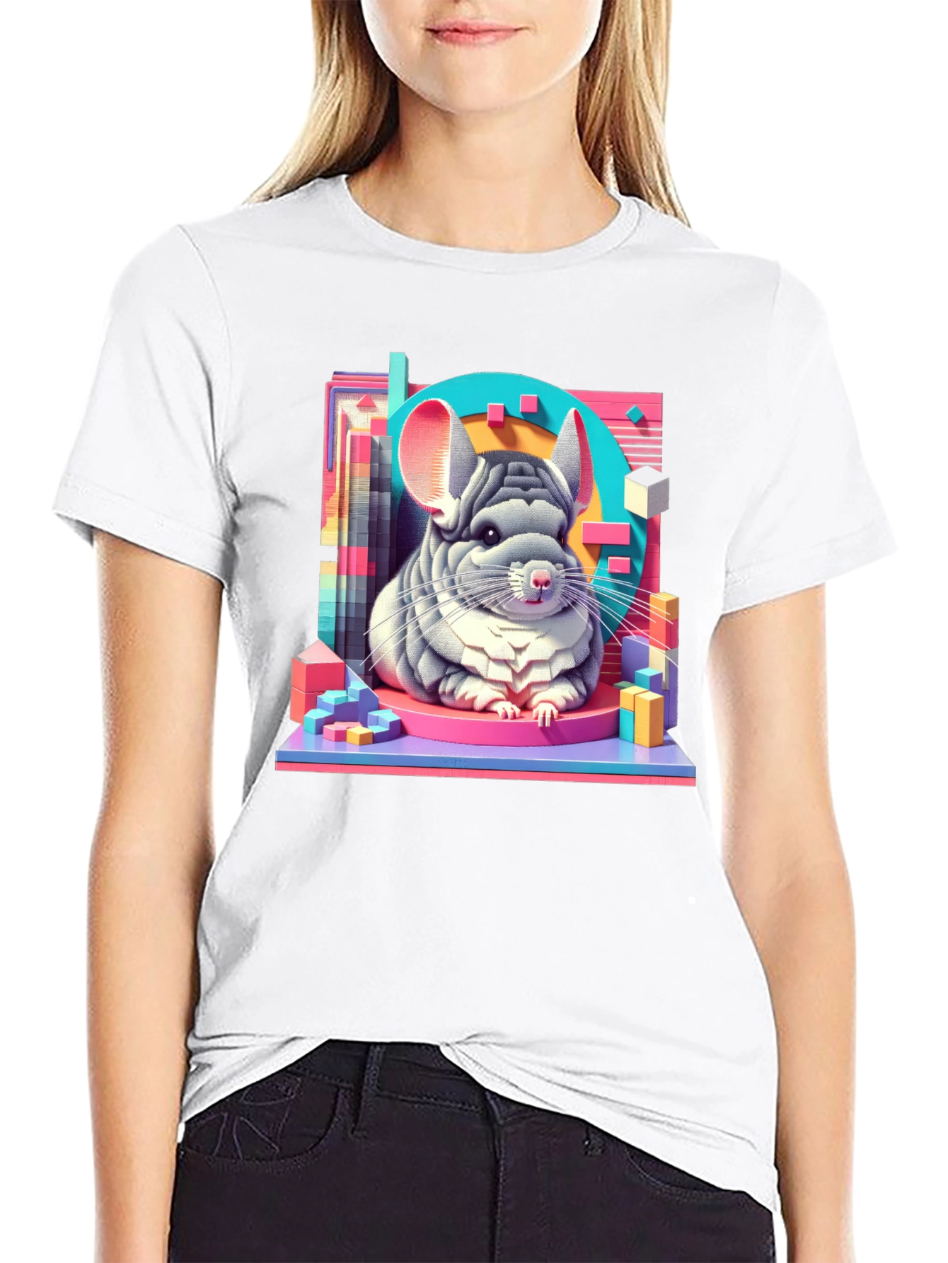 Chinchilla Graphic Tee - Unique Animal Art T-Shirt