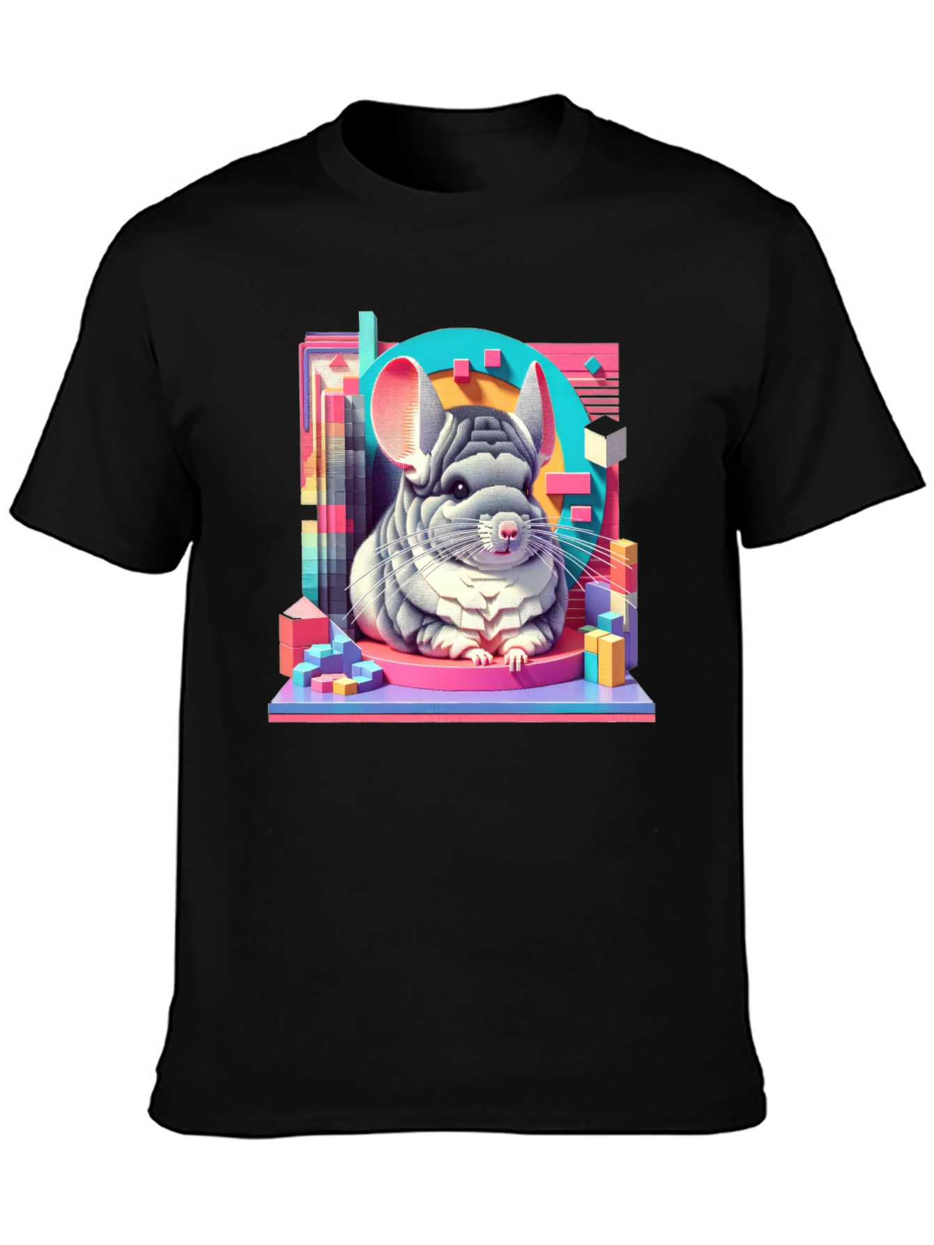 Chinchilla Graphic Tee - Unique Animal Art T-Shirt
