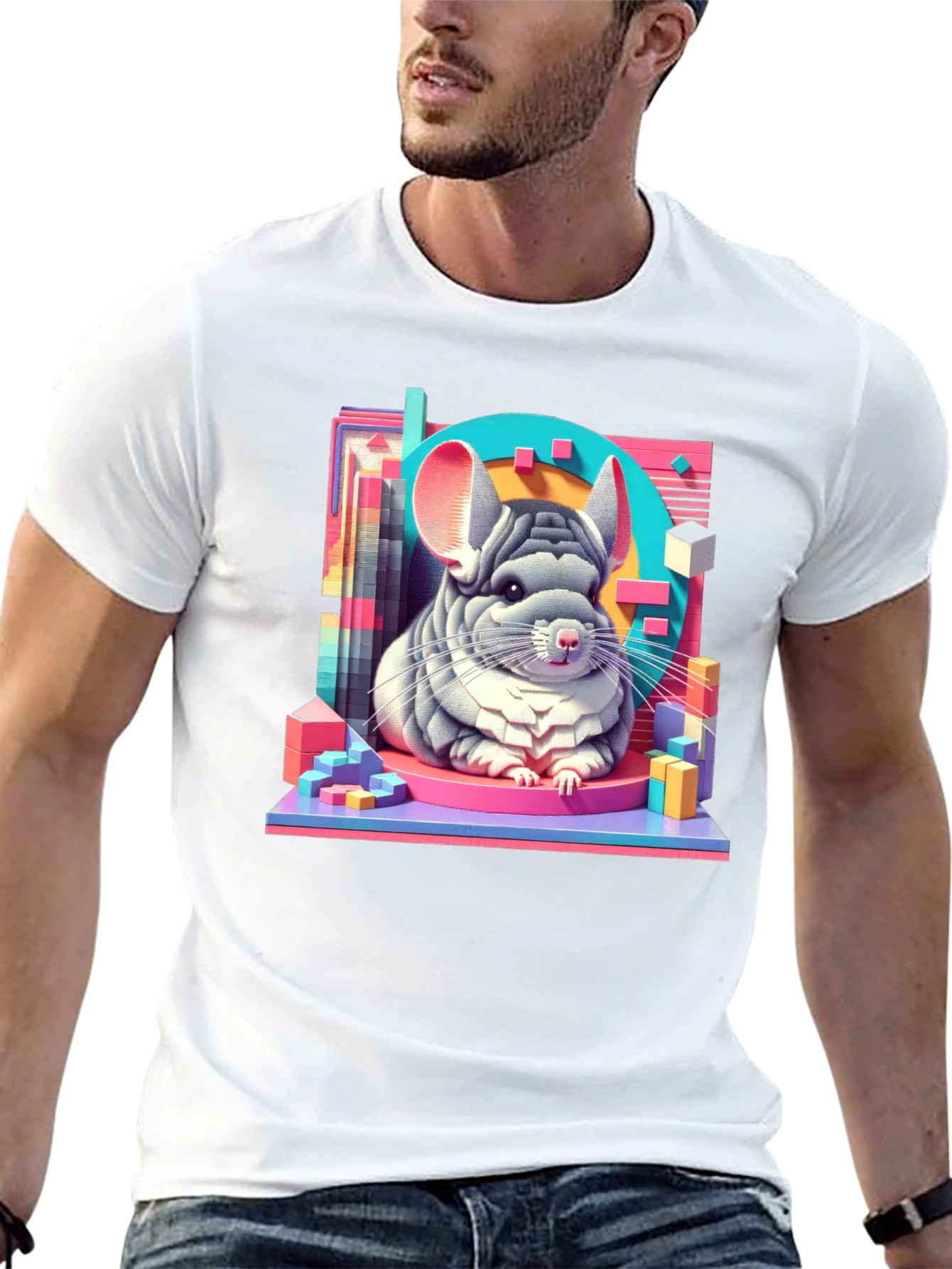 Chinchilla Graphic Tee - Unique Animal Art T-Shirt