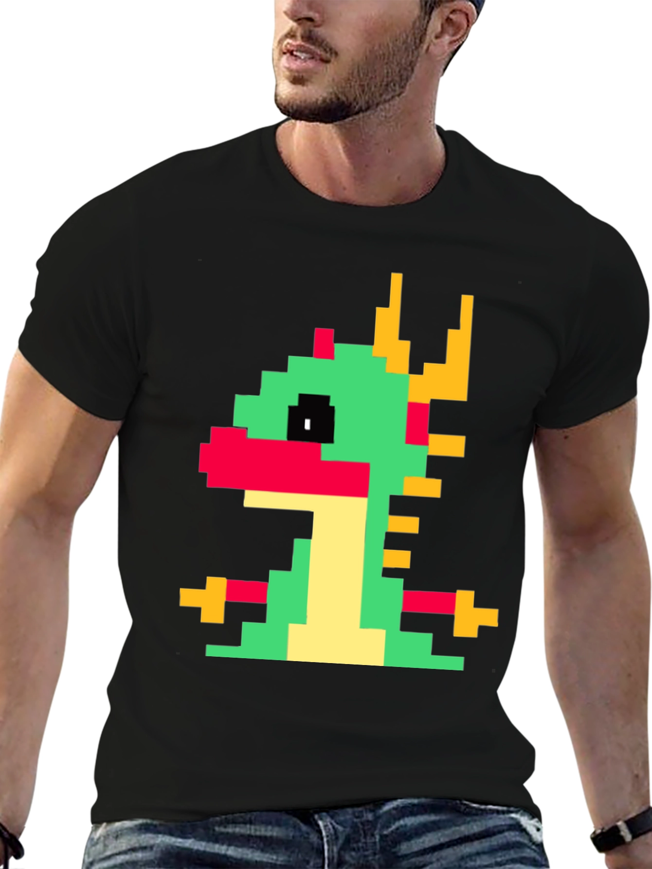 Retro Pixel Dragon Graphic Tee