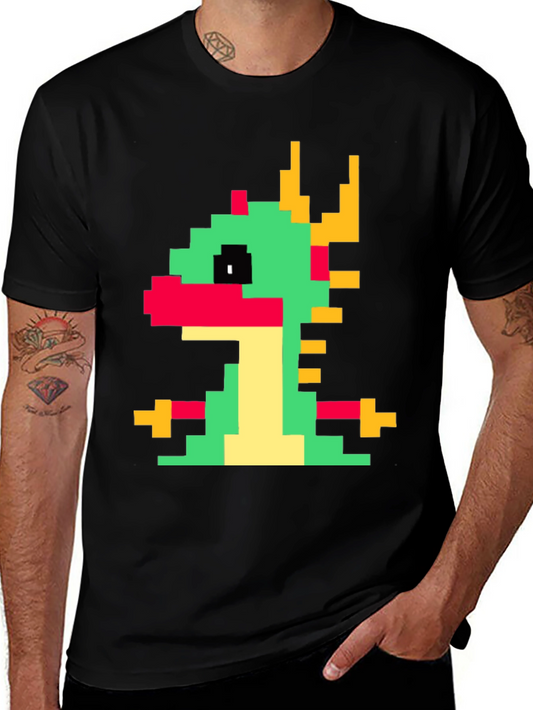 Retro Pixel Dragon Graphic Tee