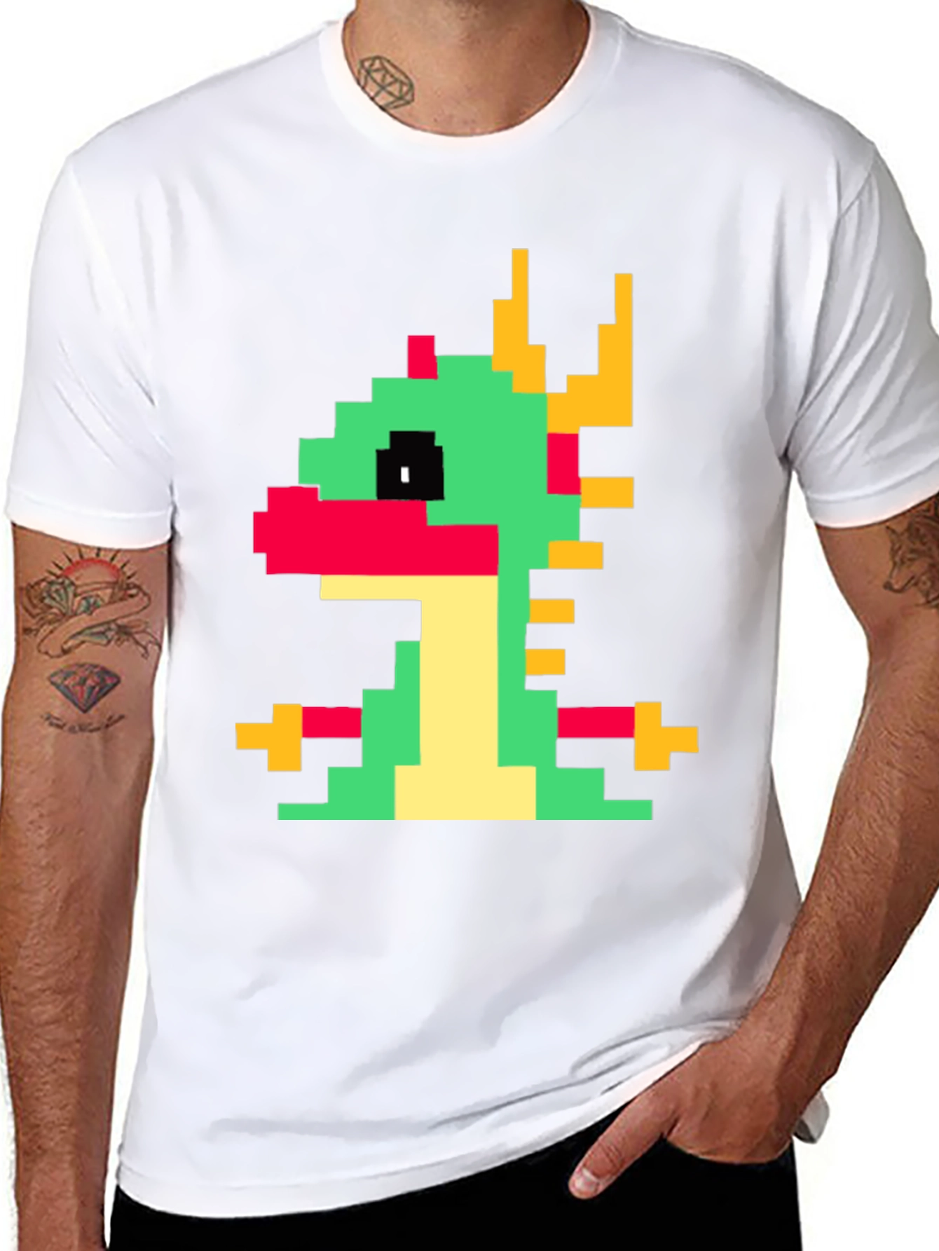 Retro Pixel Dragon Graphic Tee
