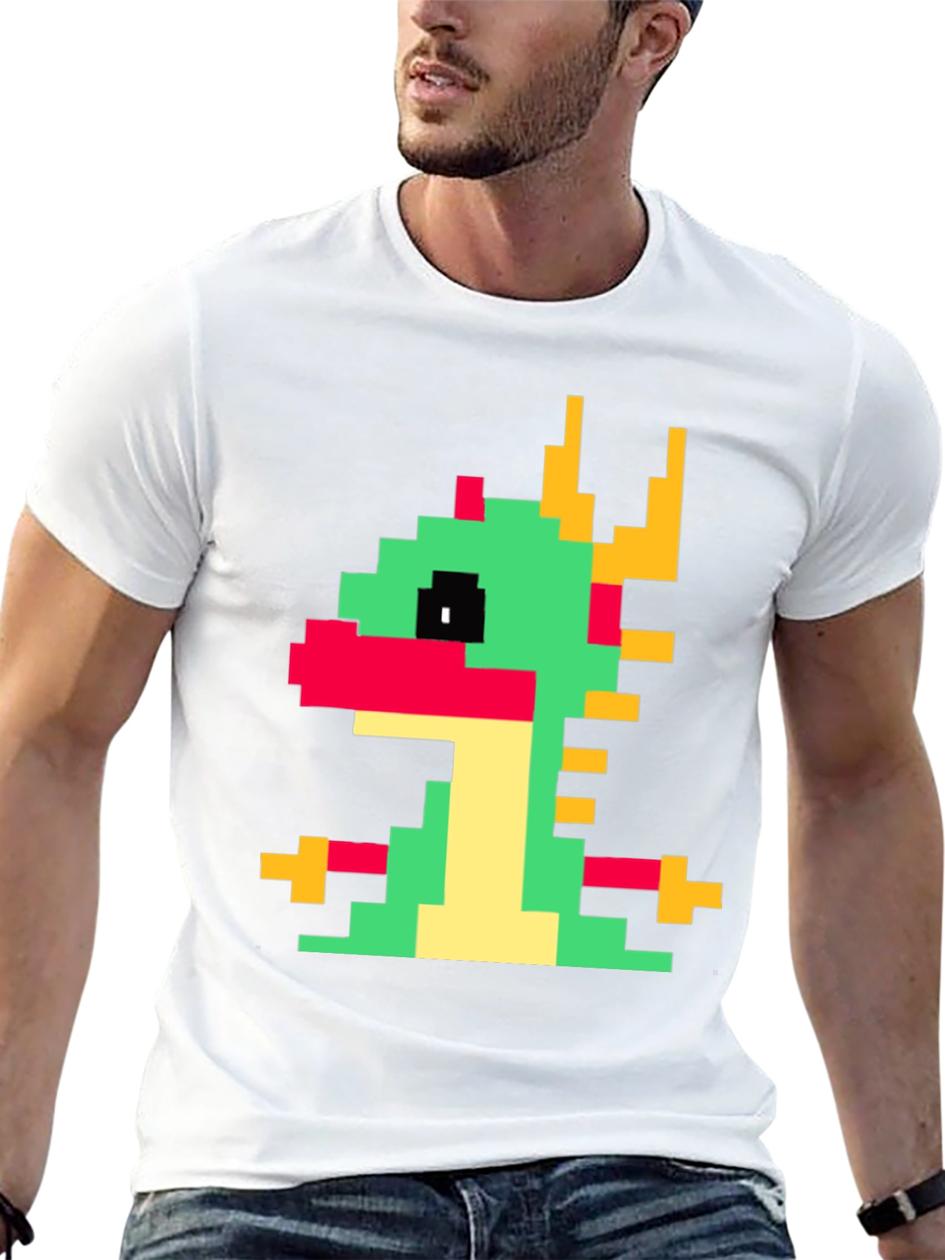 Retro Pixel Dragon Graphic Tee