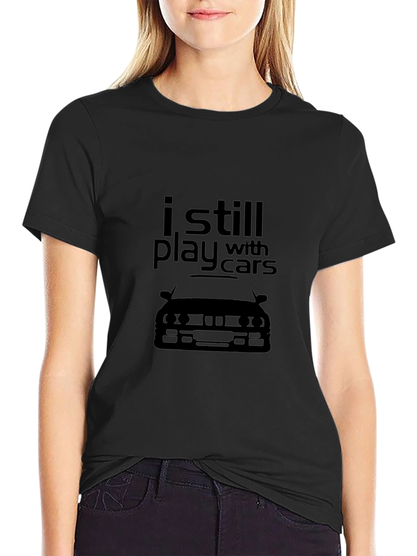 I Still Play With Cars Black T-Shirt