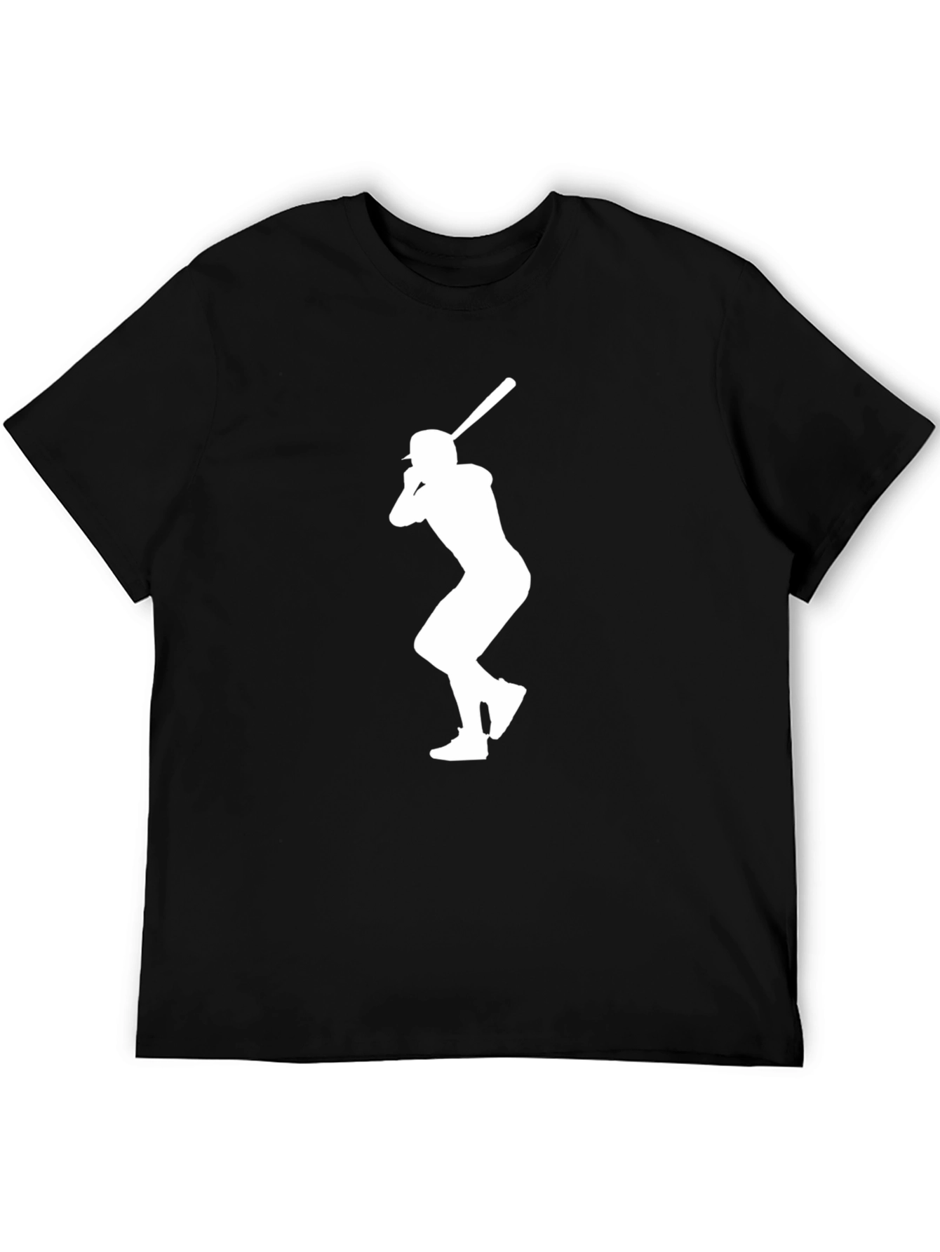 Baseball Player Silhouette Black T-Shirt