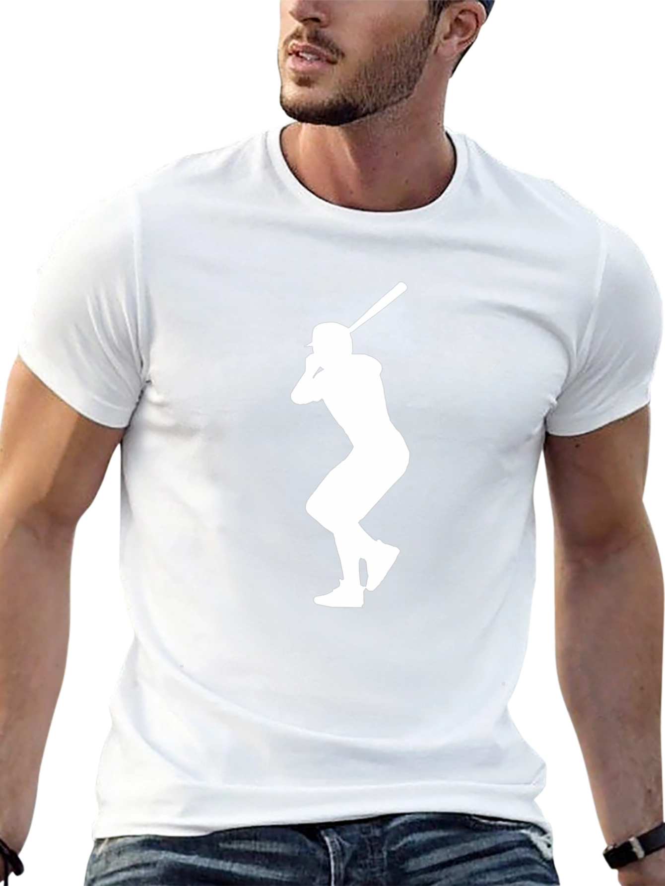 Baseball Player Silhouette Black T-Shirt