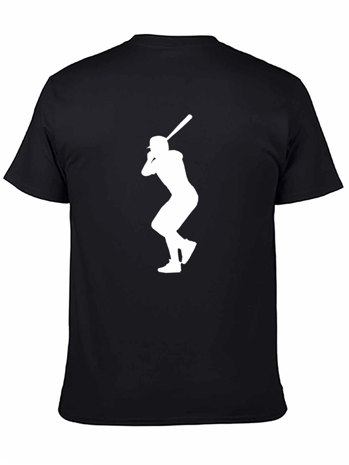 Baseball Player Silhouette Black T-Shirt