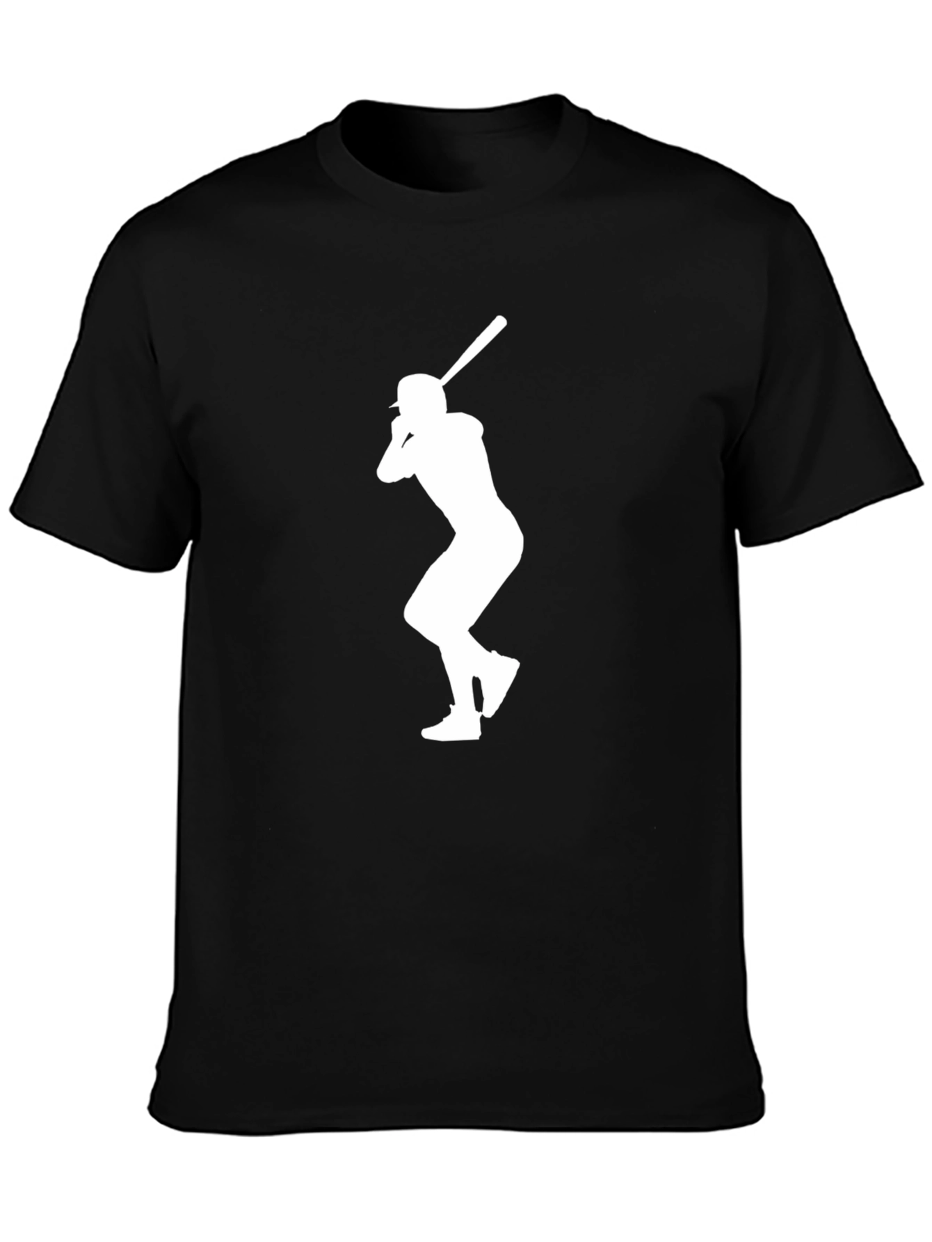 Baseball Player Silhouette Black T-Shirt