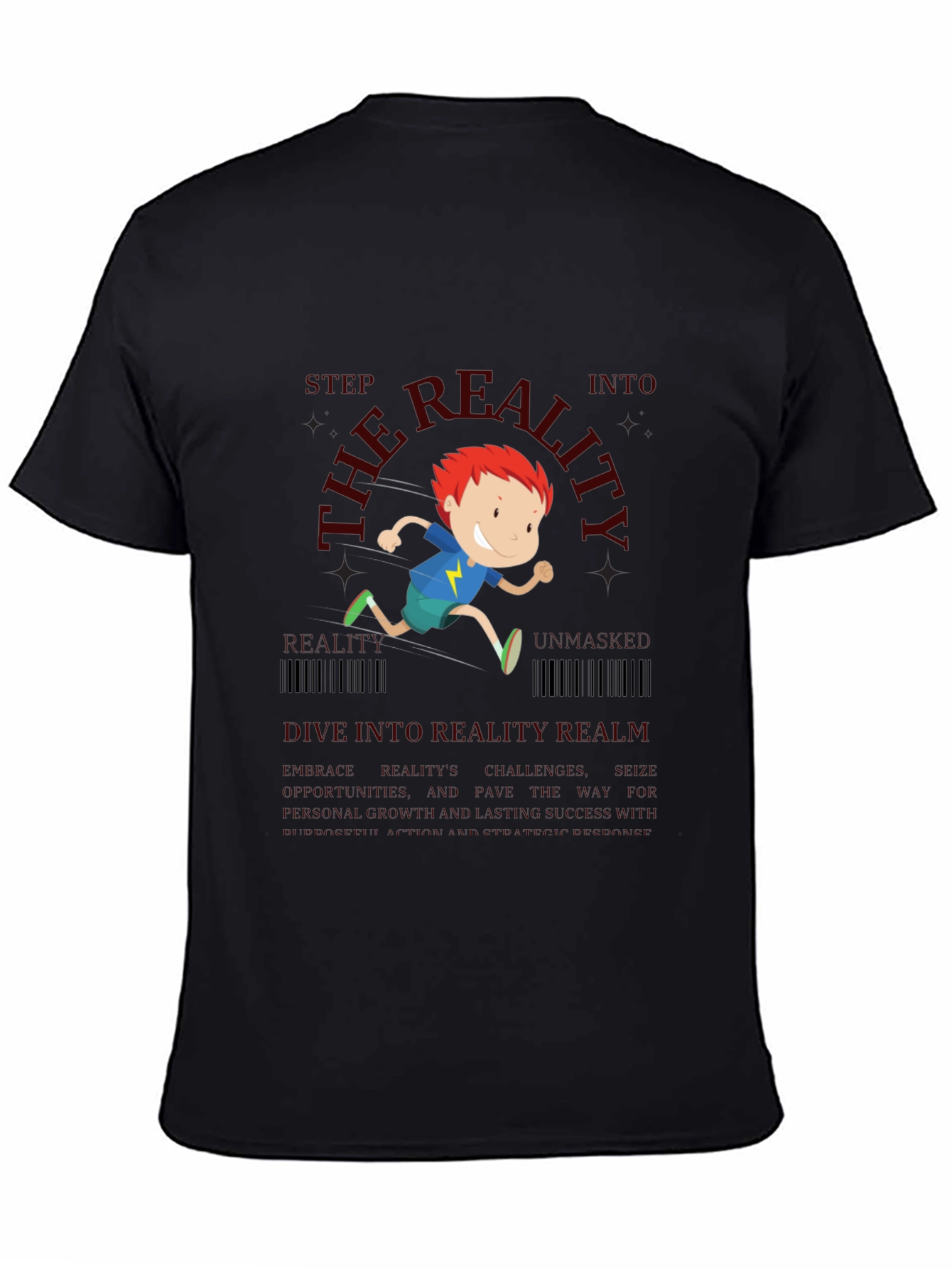 Dive into Reality Graphic Tee - Black Cotton Blend