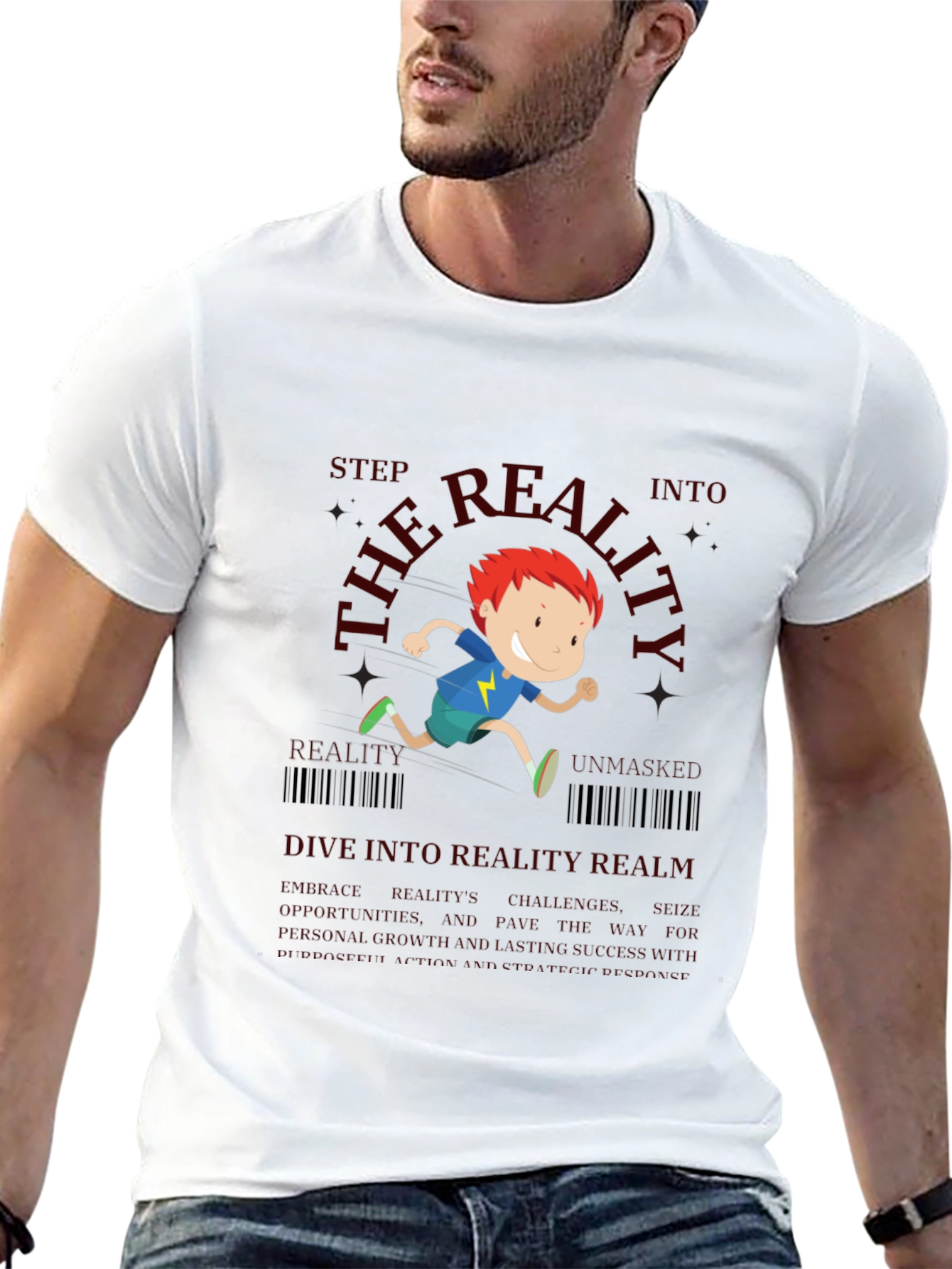 Dive into Reality Graphic Tee - Black Cotton Blend