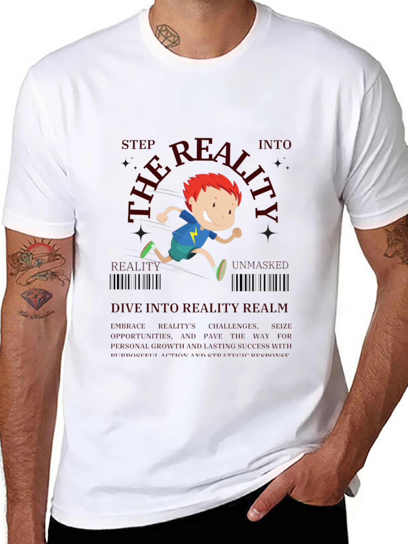 Dive into Reality Graphic Tee - Black Cotton Blend