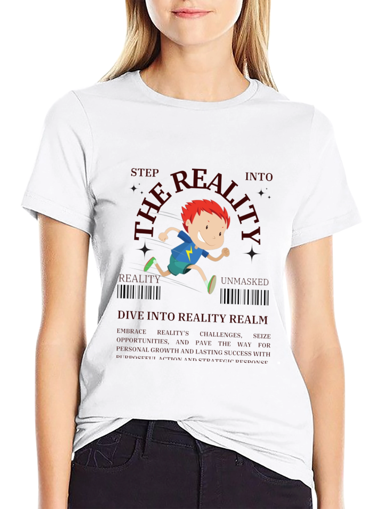 Dive into Reality Graphic Tee - Black Cotton Blend