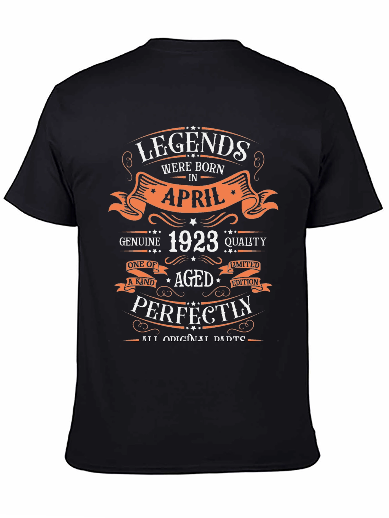 Legends Born in April 1923 Black T-Shirt