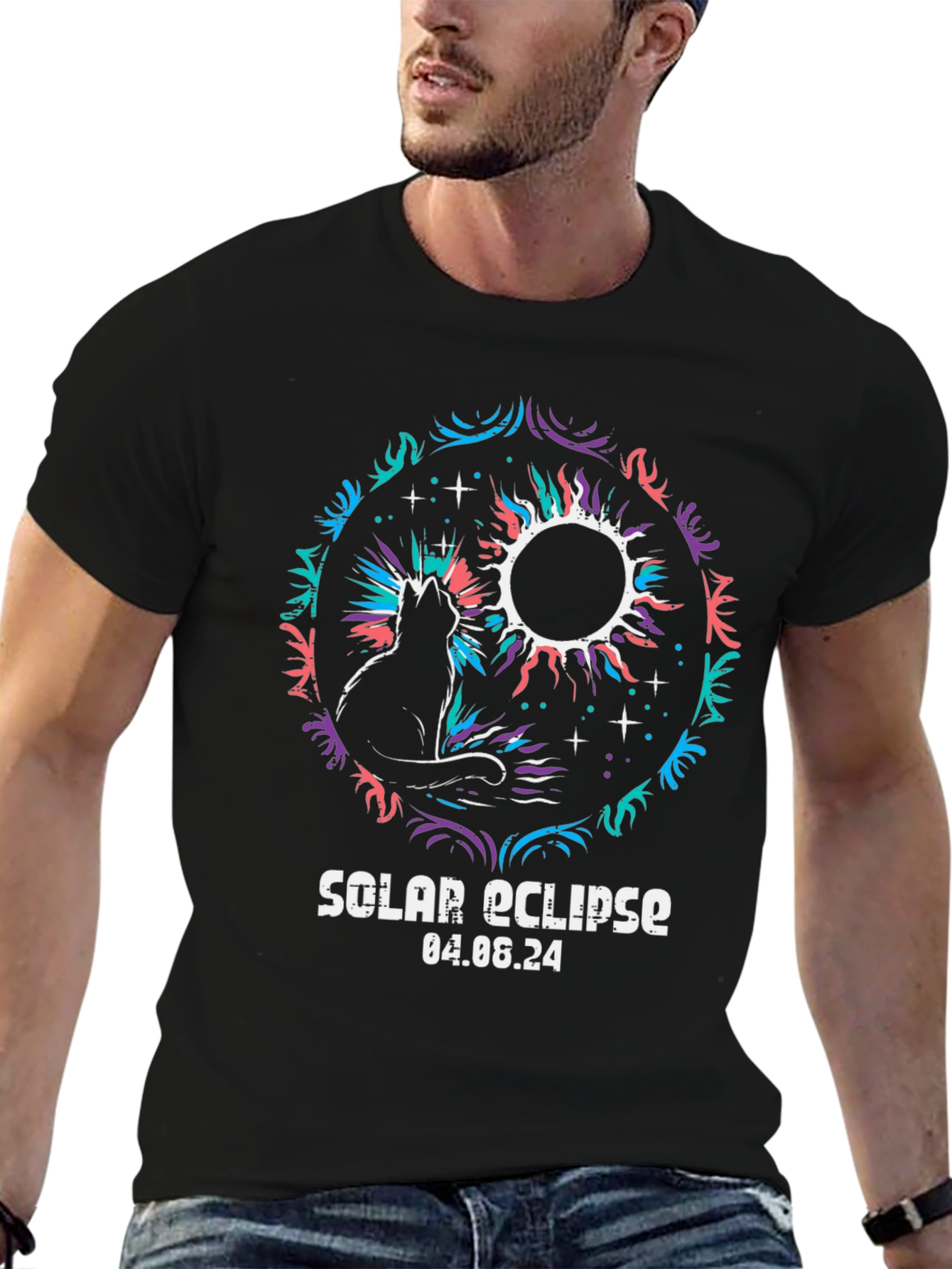 Solar Eclipse Cat T-Shirt - April 2024