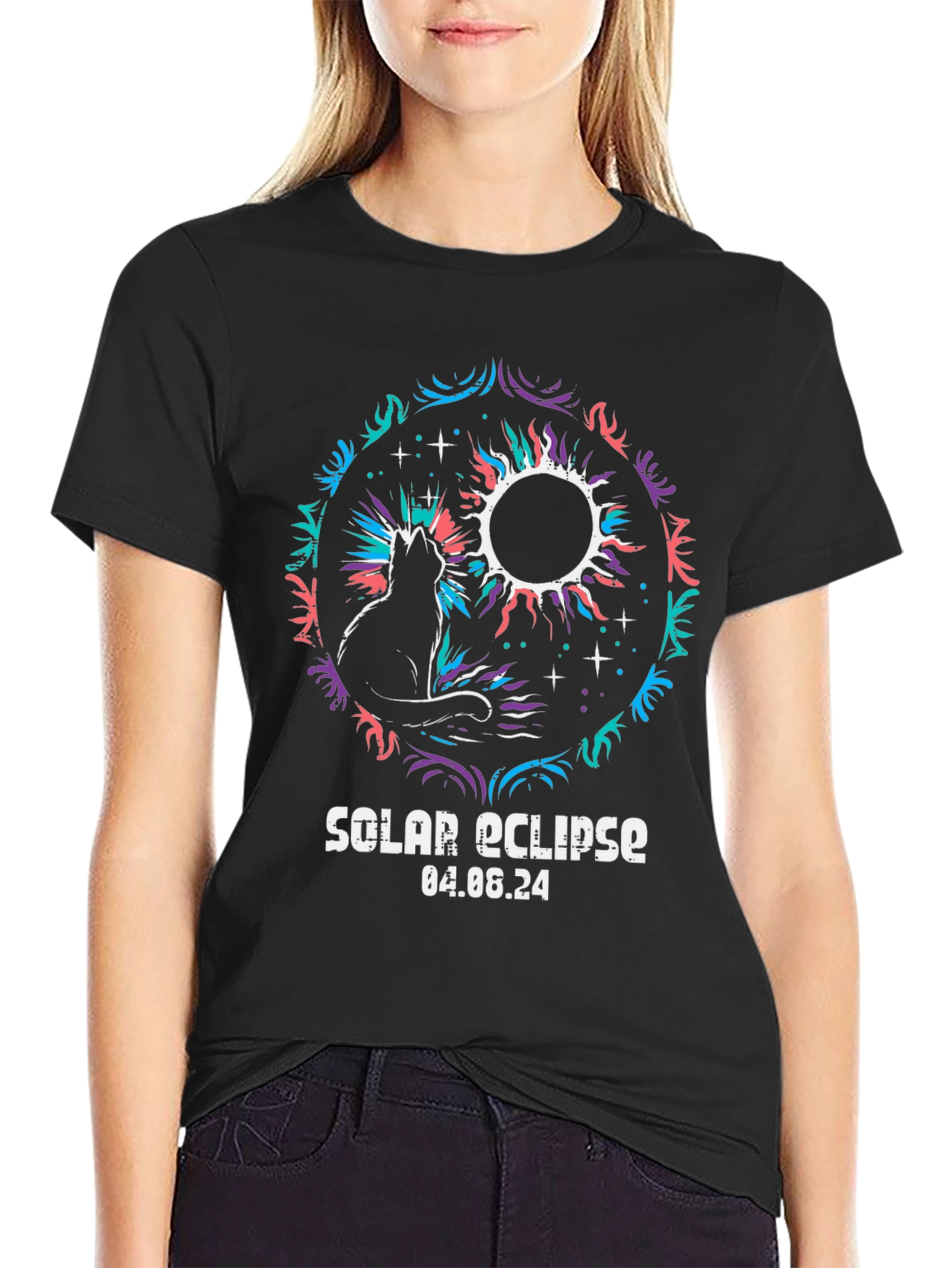 Solar Eclipse Cat T-Shirt - April 2024