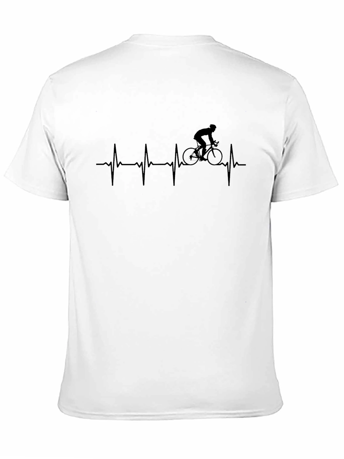 Cycling Heartbeat Graphic Tee - Black Cotton T-Shirt