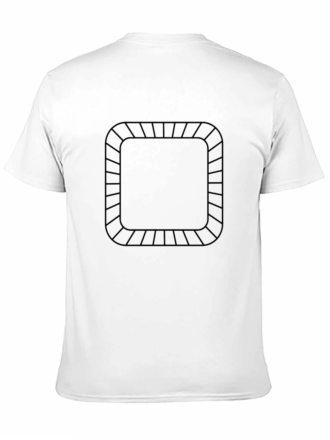 Modern Black Tee with Geometric Square Design