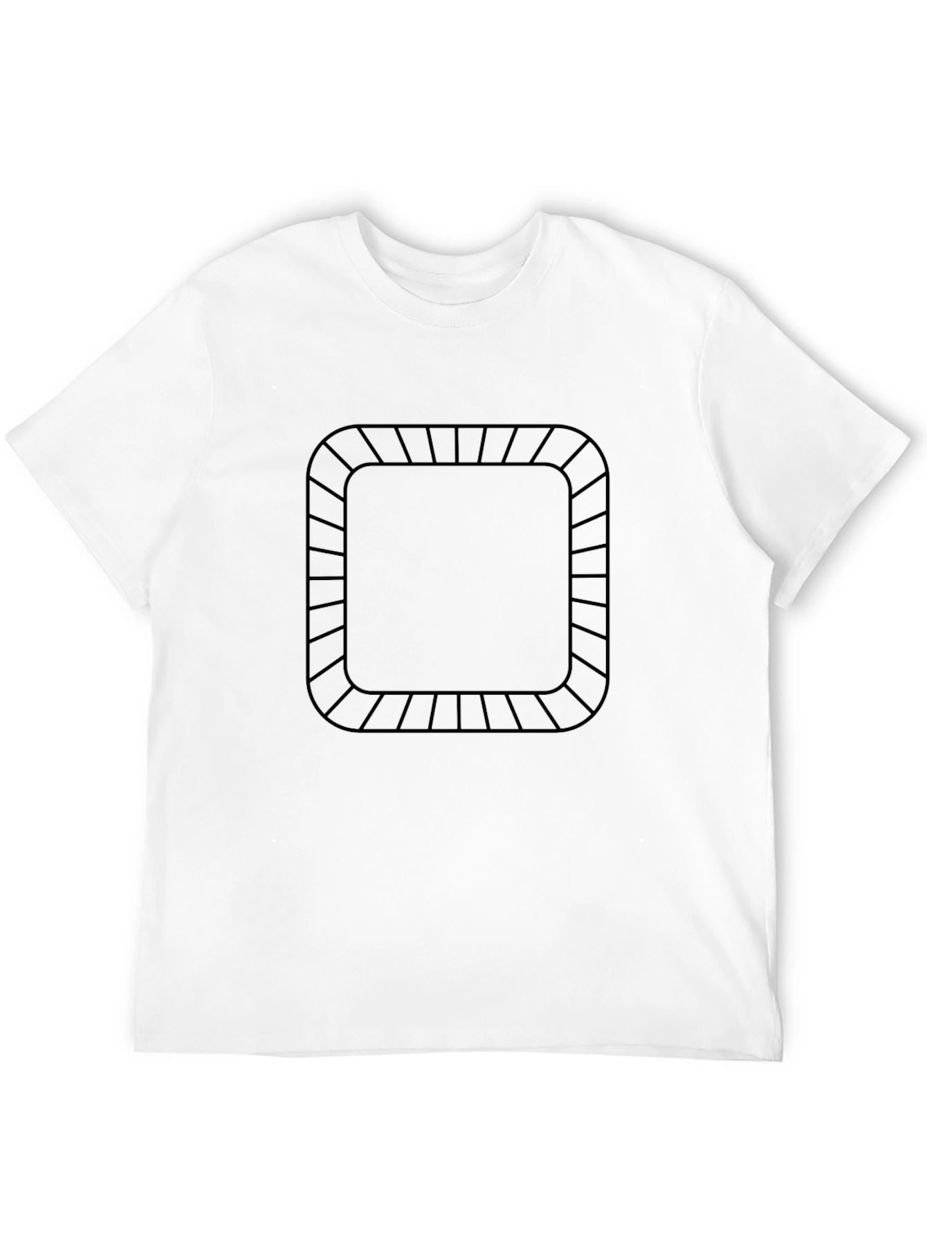 Modern Black Tee with Geometric Square Design