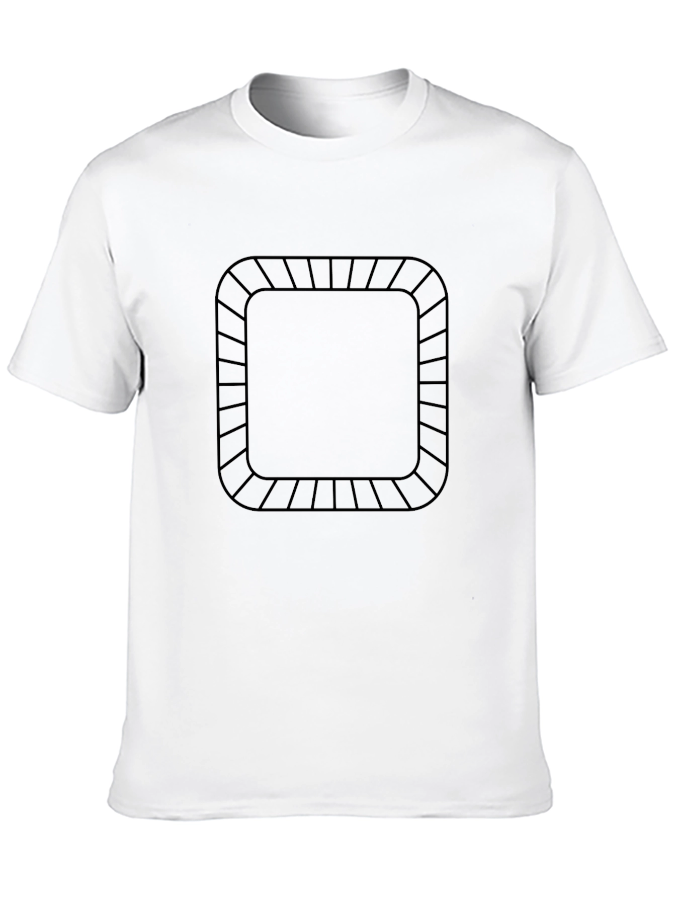 Modern Black Tee with Geometric Square Design