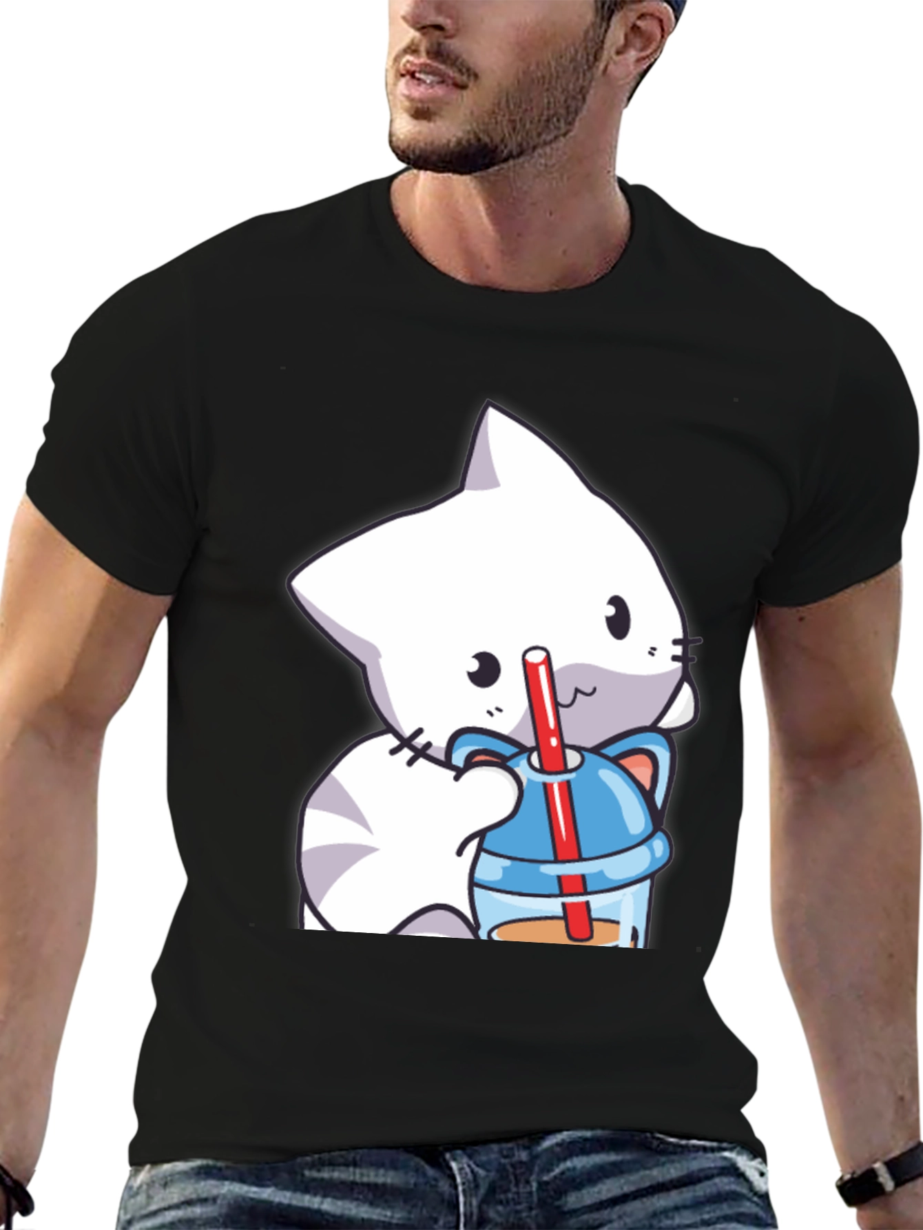 Cute Cat Boba T-Shirt - Kawaii Style
