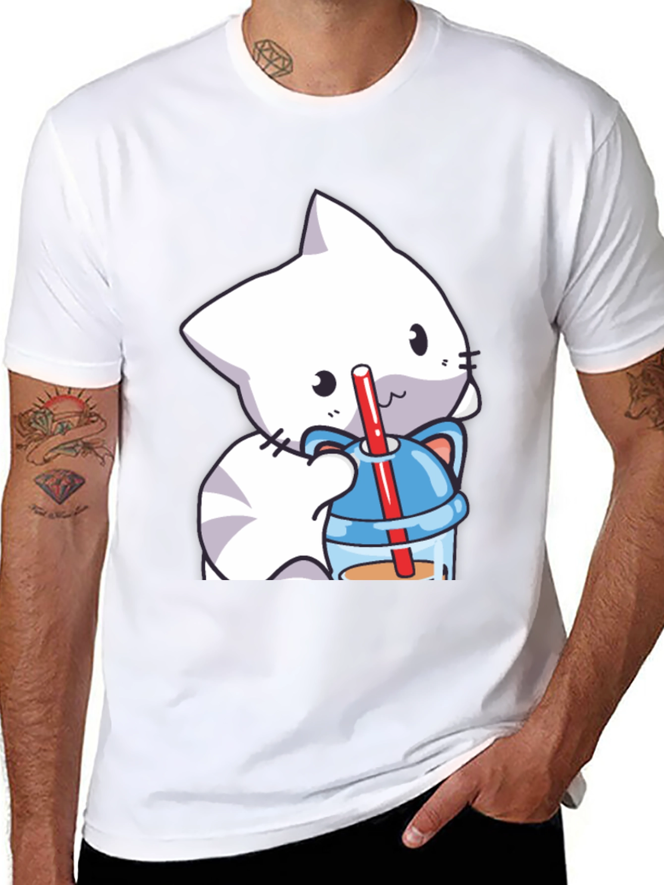 Cute Cat Boba T-Shirt - Kawaii Style