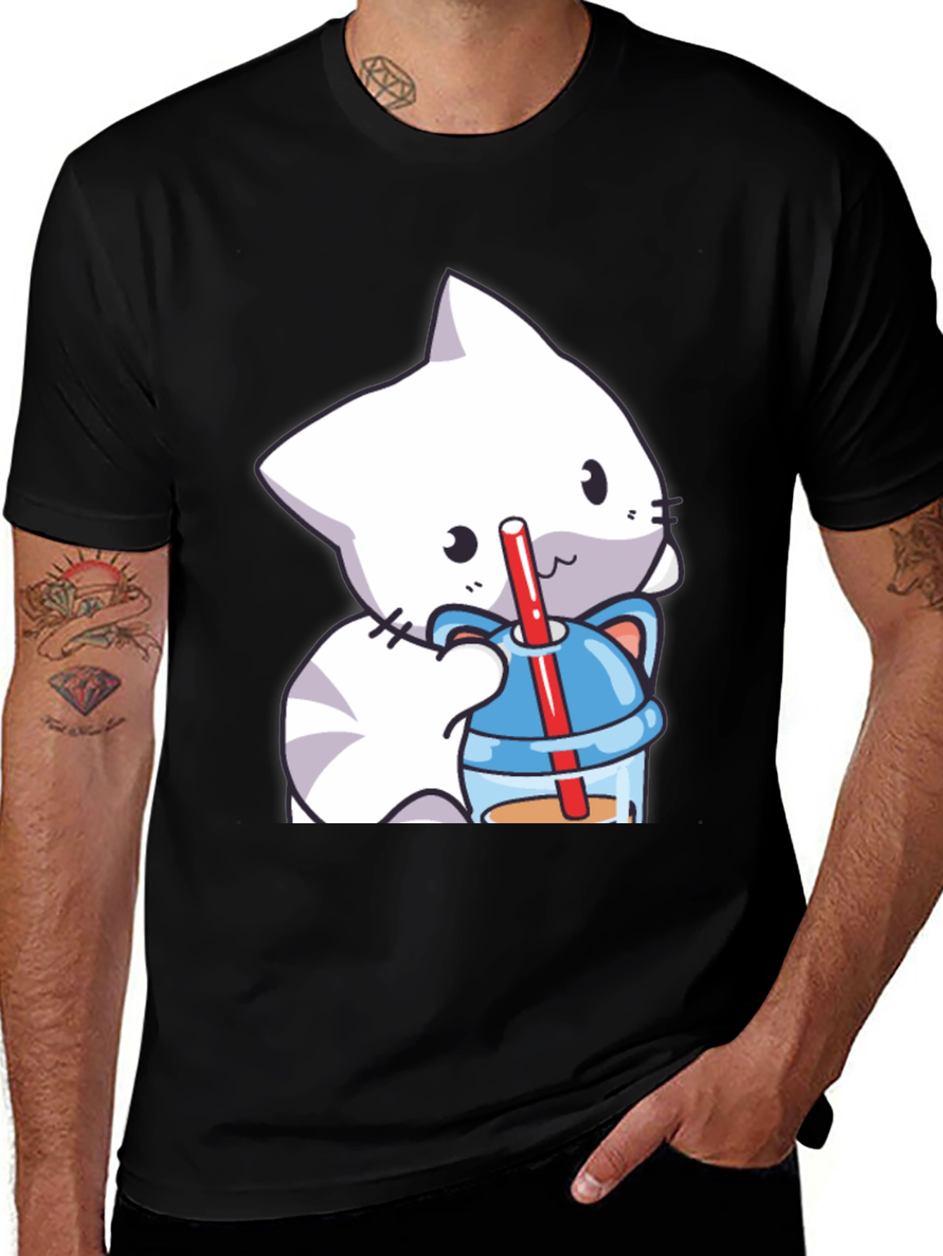 Cute Cat Boba T-Shirt - Kawaii Style