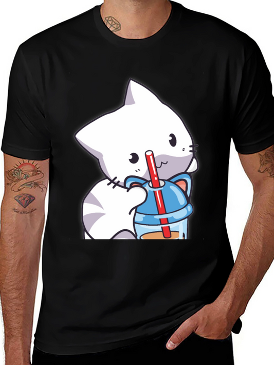 Cute Cat Boba T-Shirt - Kawaii Style