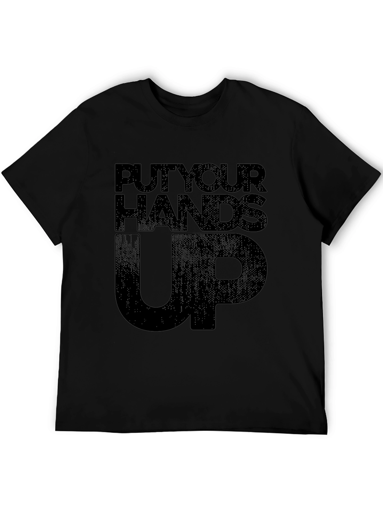 Put Your Hands Up Black Graphic Tee