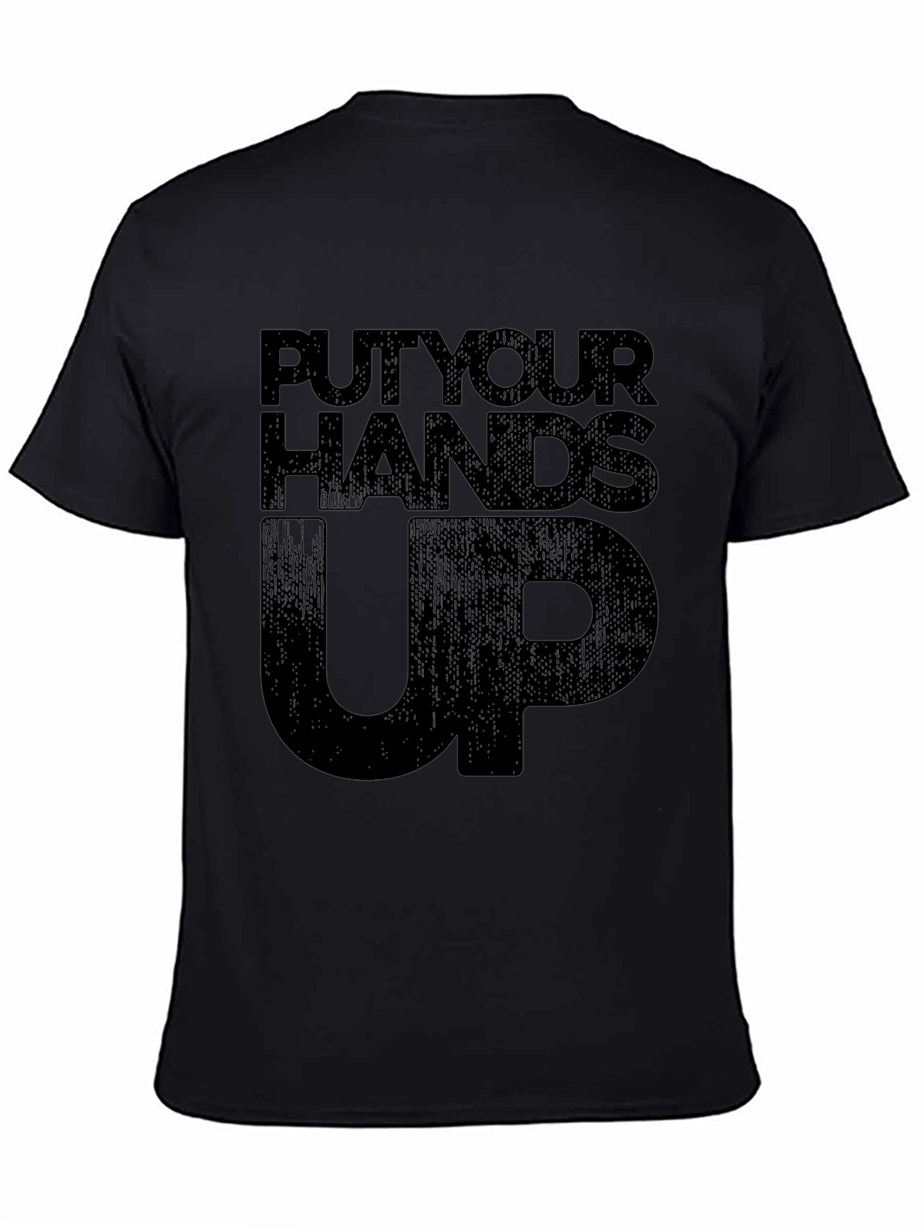 Put Your Hands Up Black Graphic Tee